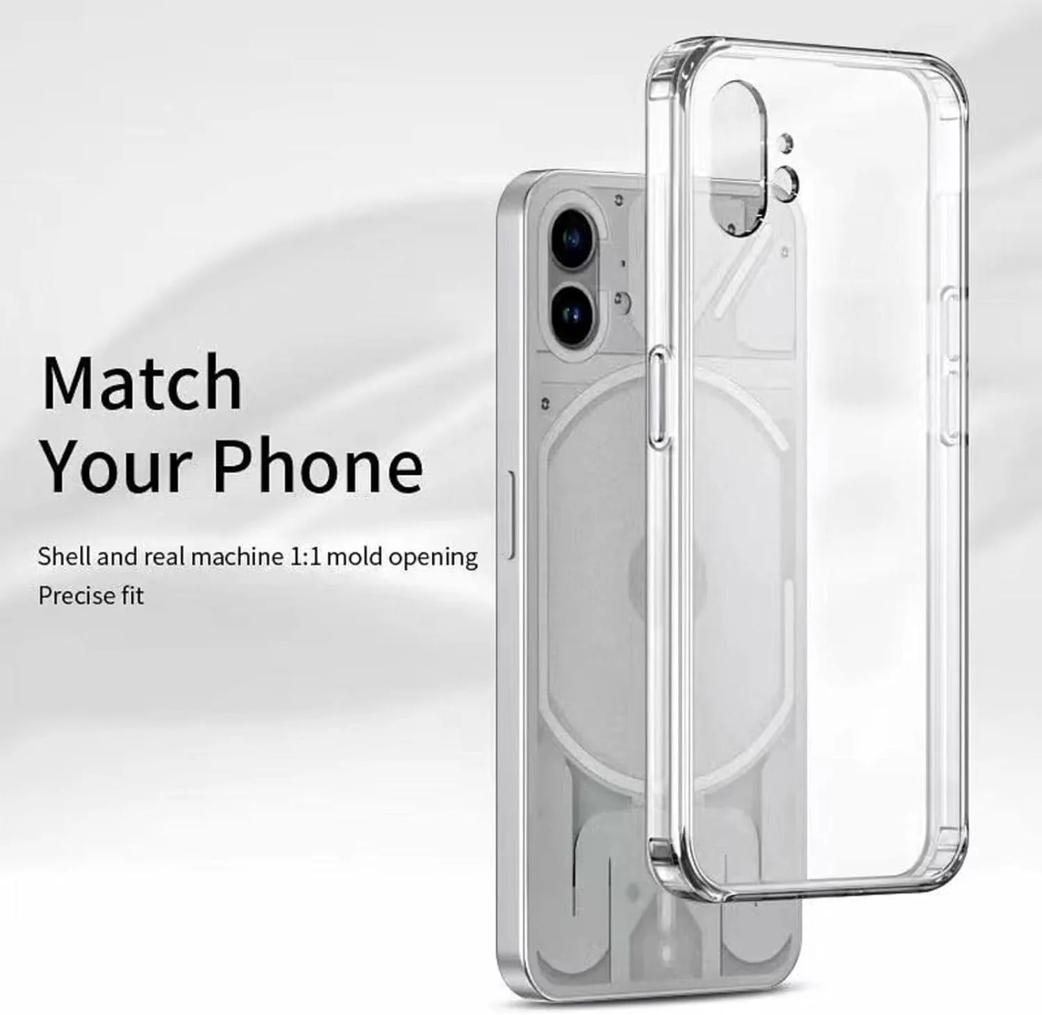 کاور محافظ ژله ای شفاف Jeelar ESONG برای ناتینگ فون 1، [ضد زردی/ گوشه های تقویت شده/ محافظت ضد ضربه/ محافظت در برابر سقوط] باریک، نرم، شفاف، سیلیکونی، سپر TPU