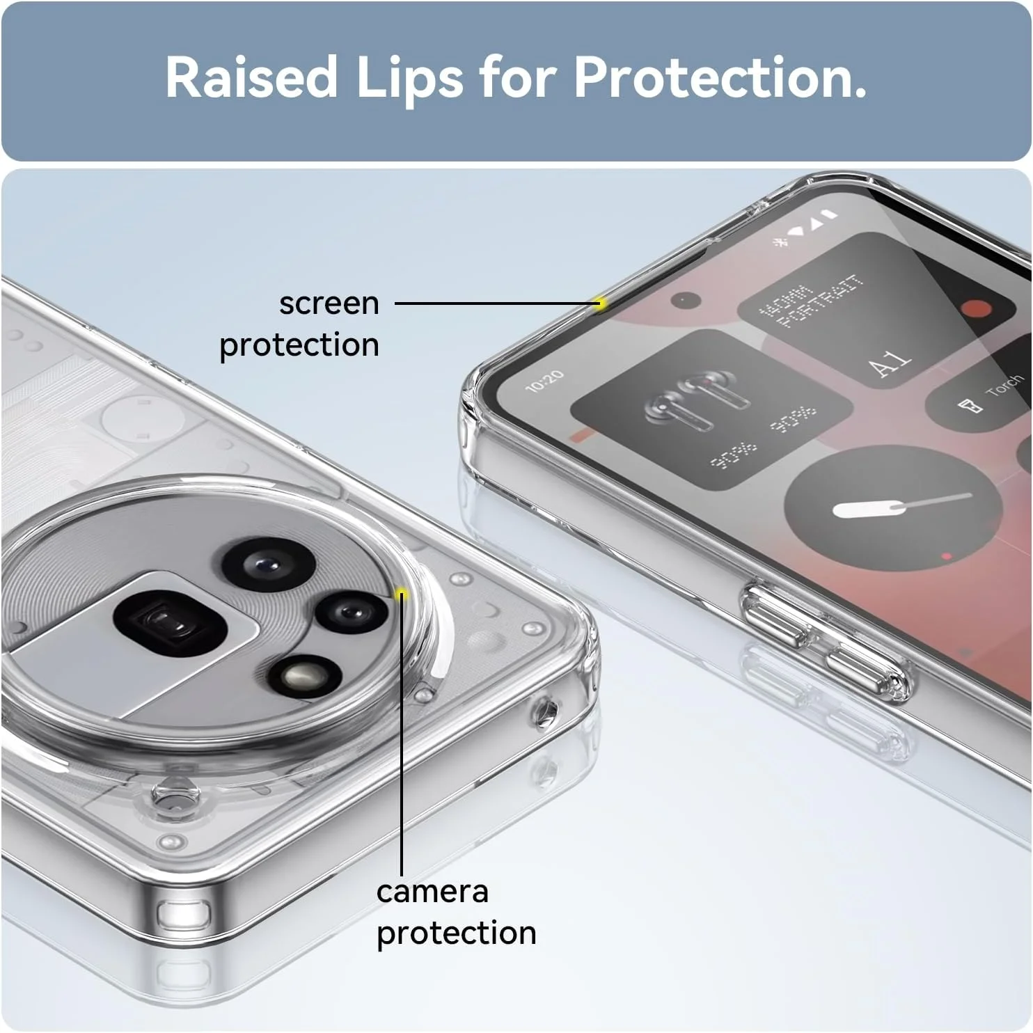 کاور محافظ گوشی ناتینگ فون (3a) پرو Zeking، لبه TPU [ضد زردی] و پشت PC سخت، شفاف کریستالی، ضد ضربه با کیس ایربگ برای ناتینگ فون (3a) پرو (شفاف)