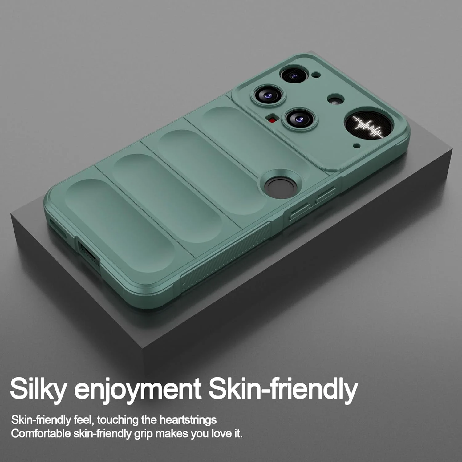 قاب سیلیکونی مایع برای ناتینگ فون (3) با محافظت ضد میکروب، پوشش داخلی میکروفیبر نرم ضد خش، کاور ژله ای لاستیکی مقاوم در برابر ضربه، سبز