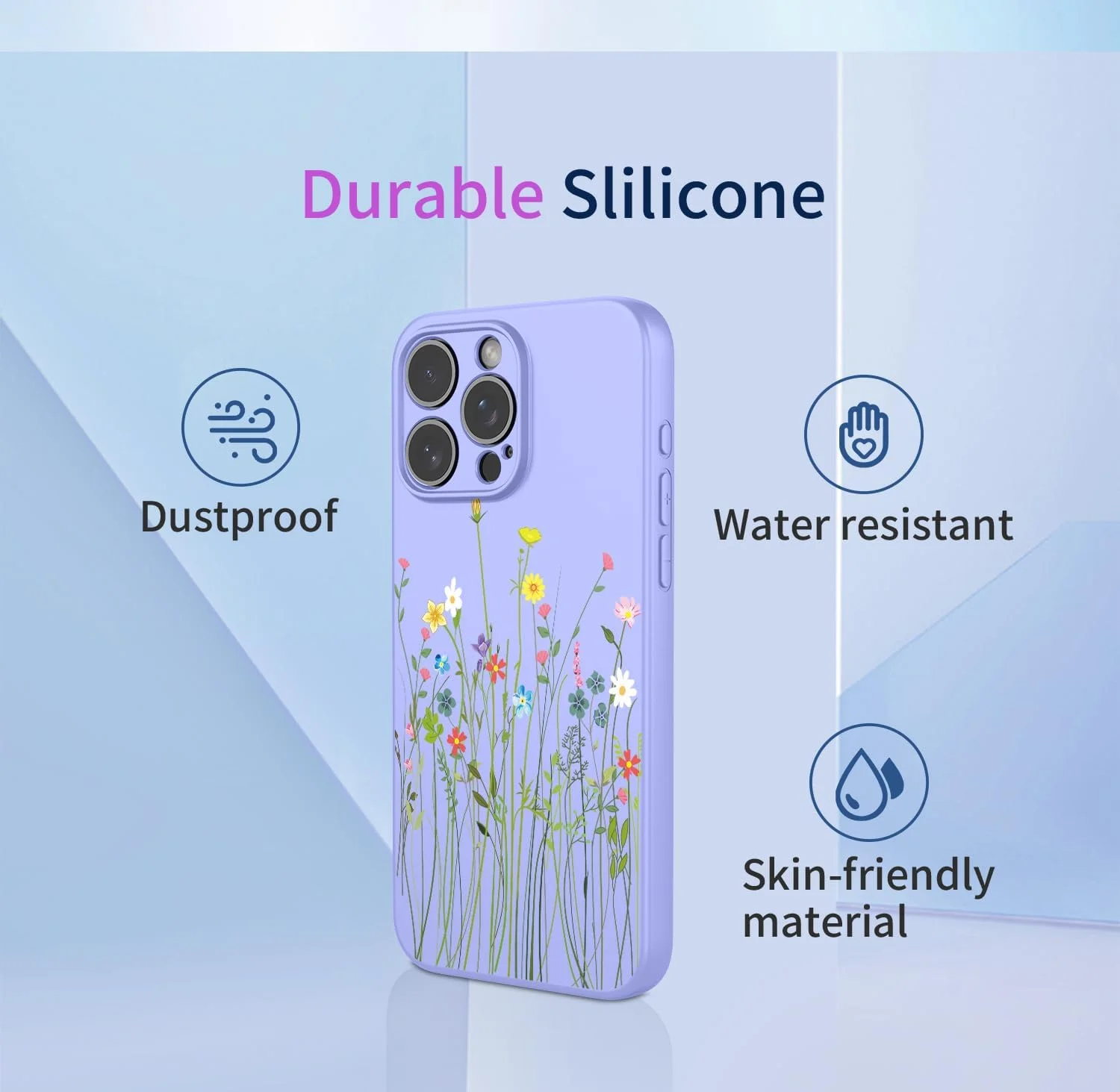 کاور گوشی ناتینگ فون 2 مدل HTXWXJC، ضد ضربه، بامپر انعطاف پذیر، جنس TPU نرم، طرح گلدار - گل بنفش