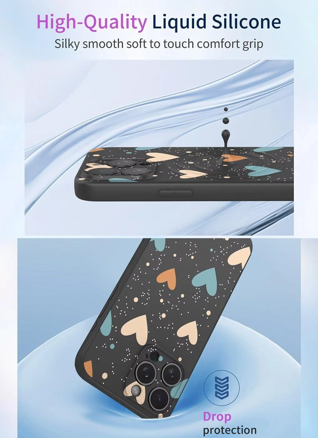 کاور سیلیکونی فوق العاده نازک و نرم SEAHAI برای ناتینگ فون (3) با طرح گل و حیوانات زیبا، کاور شیک ضربه گیر TPU - مشکی S04