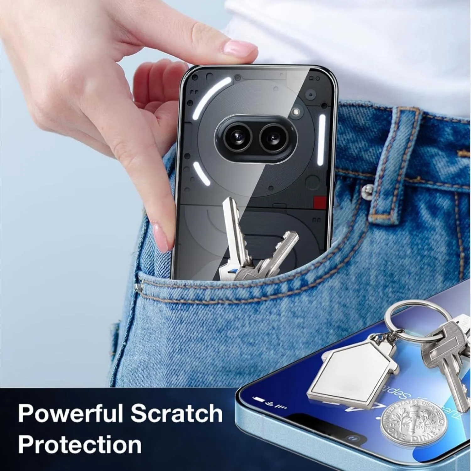 کاور شفاف ضد خش نرم پوچن سازگار با گوشی ناتینگ فون 2a به همراه محافظ صفحه نمایش (فیلم هیدرولیک) و محافظ لنز دوربین (1+2+2 عددی)