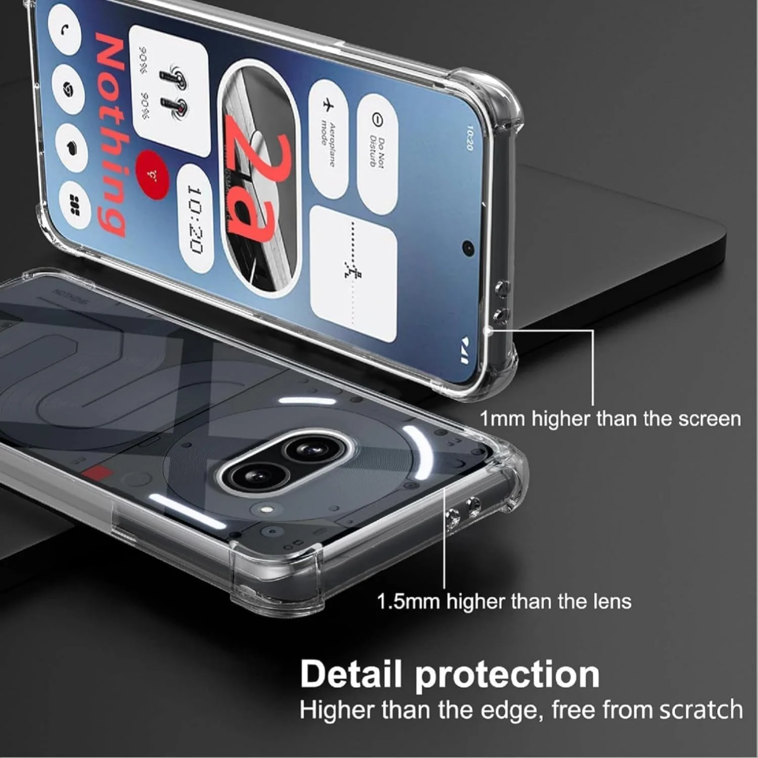 کاور شفاف ضد خش نرم پوچن سازگار با گوشی ناتینگ فون 2a به همراه محافظ صفحه نمایش (فیلم هیدرولیک) و محافظ لنز دوربین (1+2+2 عددی)