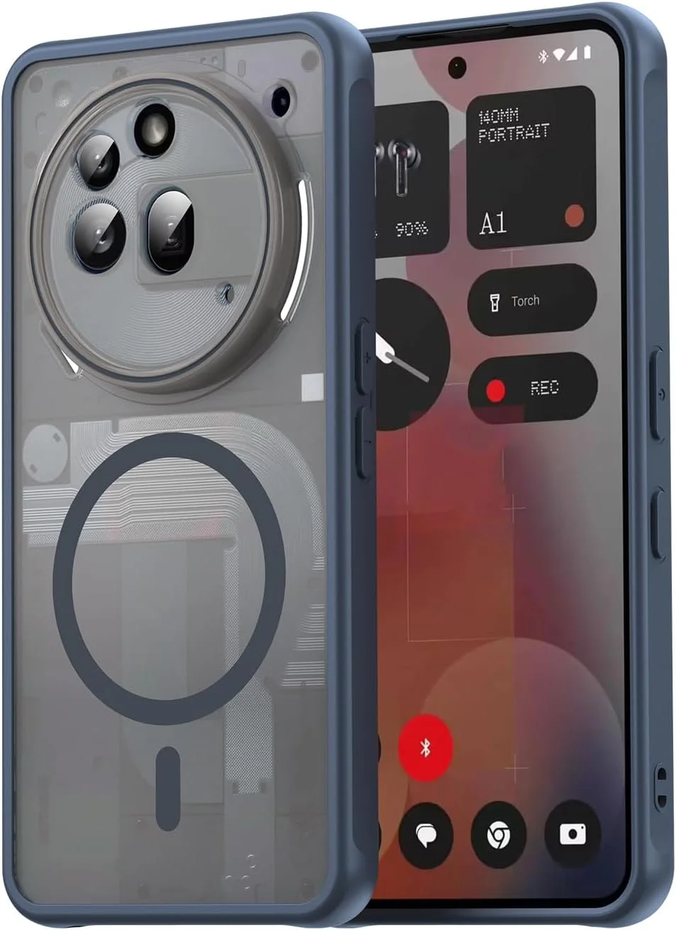 قاب محافظ سازگار با ناتینگ فون (3a) پرو A059P، سازگار با MagSafe، قاب گوشی مغناطیسی ضد ضربه - آبی