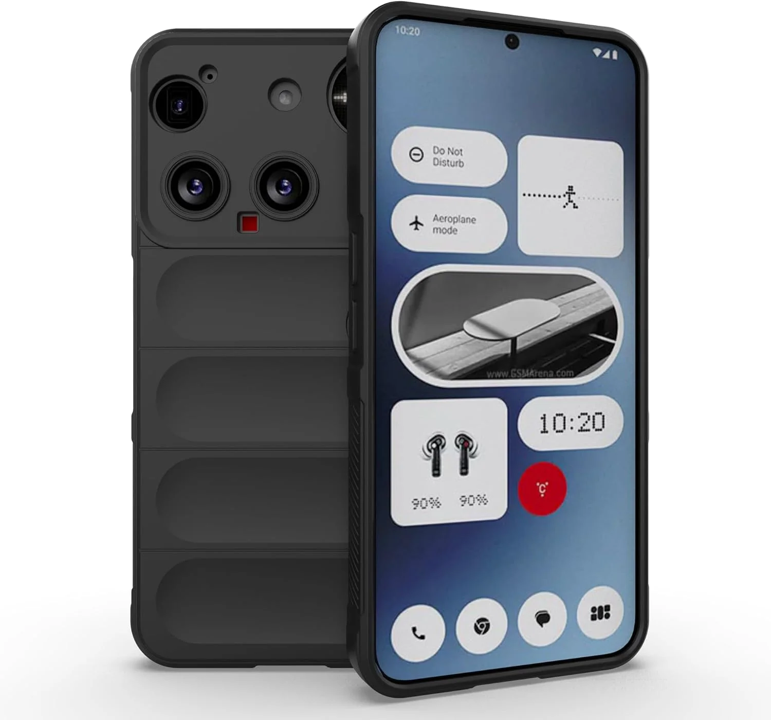 قاب سیلیکونی مایع ESHUYI برای ناتینگ فون (3) با محافظت ضد میکروب، پوشش داخلی میکروفیبر نرم ضد خش، کاور ضد ضربه تمام بدنه از جنس ژل رابر با قابلیت ارتجاعی بالا، مشکی