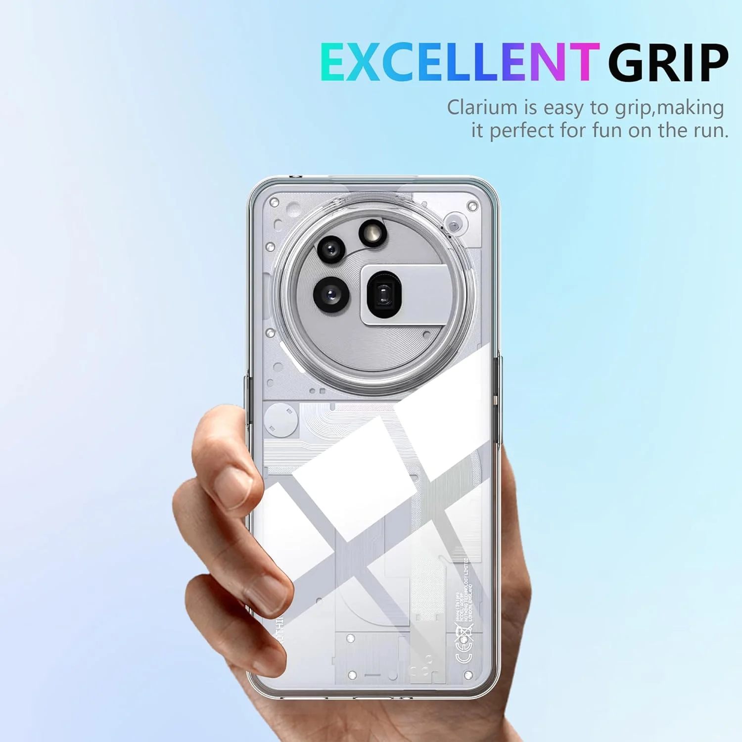 کاور Effcotuo برای Nothing Phone 3a Pro به همراه 2 عدد محافظ صفحه نمایش شیشه ای حرارت دیده، کاور شفاف گوشی موبایل، کاور محافظ، ضربه گیر ضد ضربه شفاف