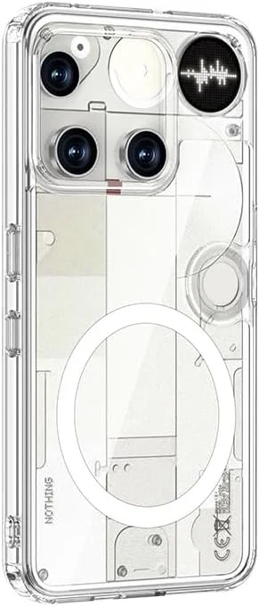 قاب مغناطیسی Gruattreay برای ناتینگ فون (3)، مات و شفاف، لبه TPU نرم، دارای ایربگ ضد ضربه، پوشش محافظ برای ناتینگ فون 3 (شفاف)