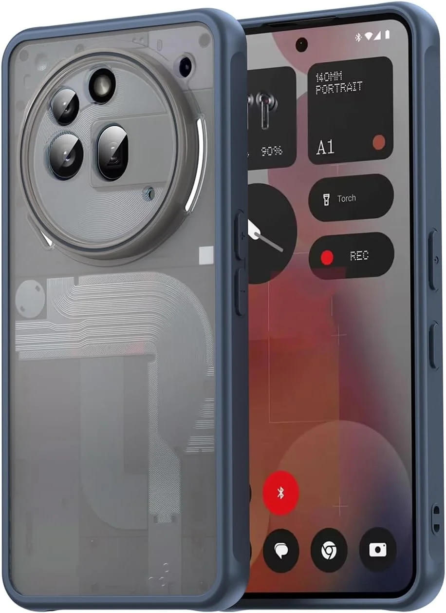 قاب محافظ گوشی آیلینگ مناسب برای ناتینگ فون (3a) پرو، سازگار با شارژ مغناطیسی، کاور بسیار نازک و مات PC سخت نیمه شفاف، بامپر TPU ضد ضربه سیلیکونی نرم (آبی)