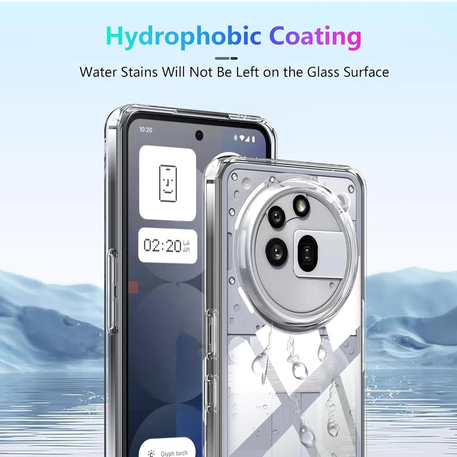 کاور Effcotuo برای Nothing Phone 3a Pro به همراه 2 عدد محافظ صفحه نمایش شیشه ای حرارت دیده، کاور شفاف گوشی موبایل، کاور محافظ، ضربه گیر ضد ضربه شفاف