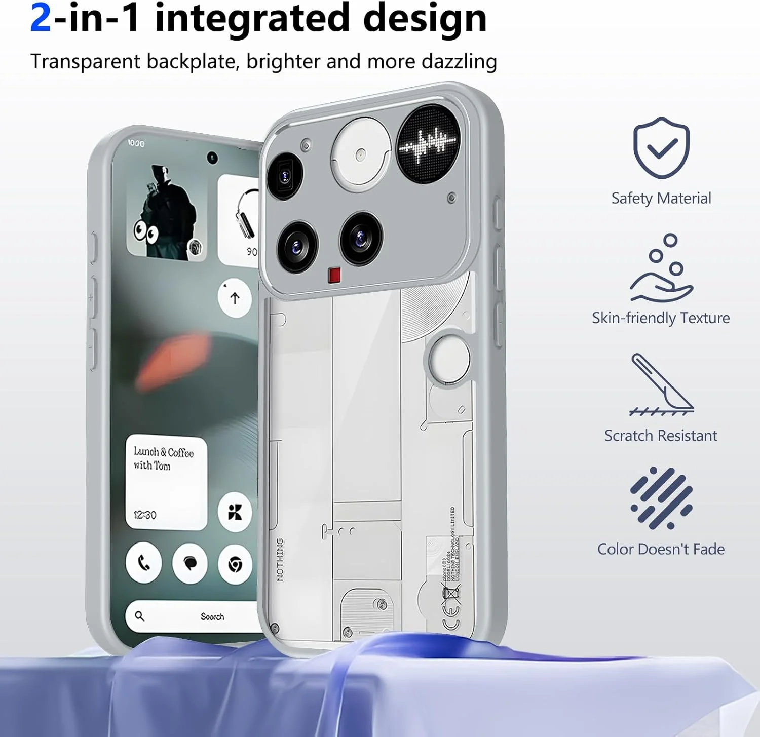 کاور محافظ گوشی ناتینگ فون 3 مدل KQXG - پشت PC شفاف با لبه های سیلیکونی، ضد ضربه و مقاوم در برابر سقوط - خاکستری کاور محافظ گوشی ناتینگ فون 3 مدل KQXG - پشت PC شفاف با لبه های سیلیکونی، ضد ضربه و مقاوم در برابر سقوط - خاکستری