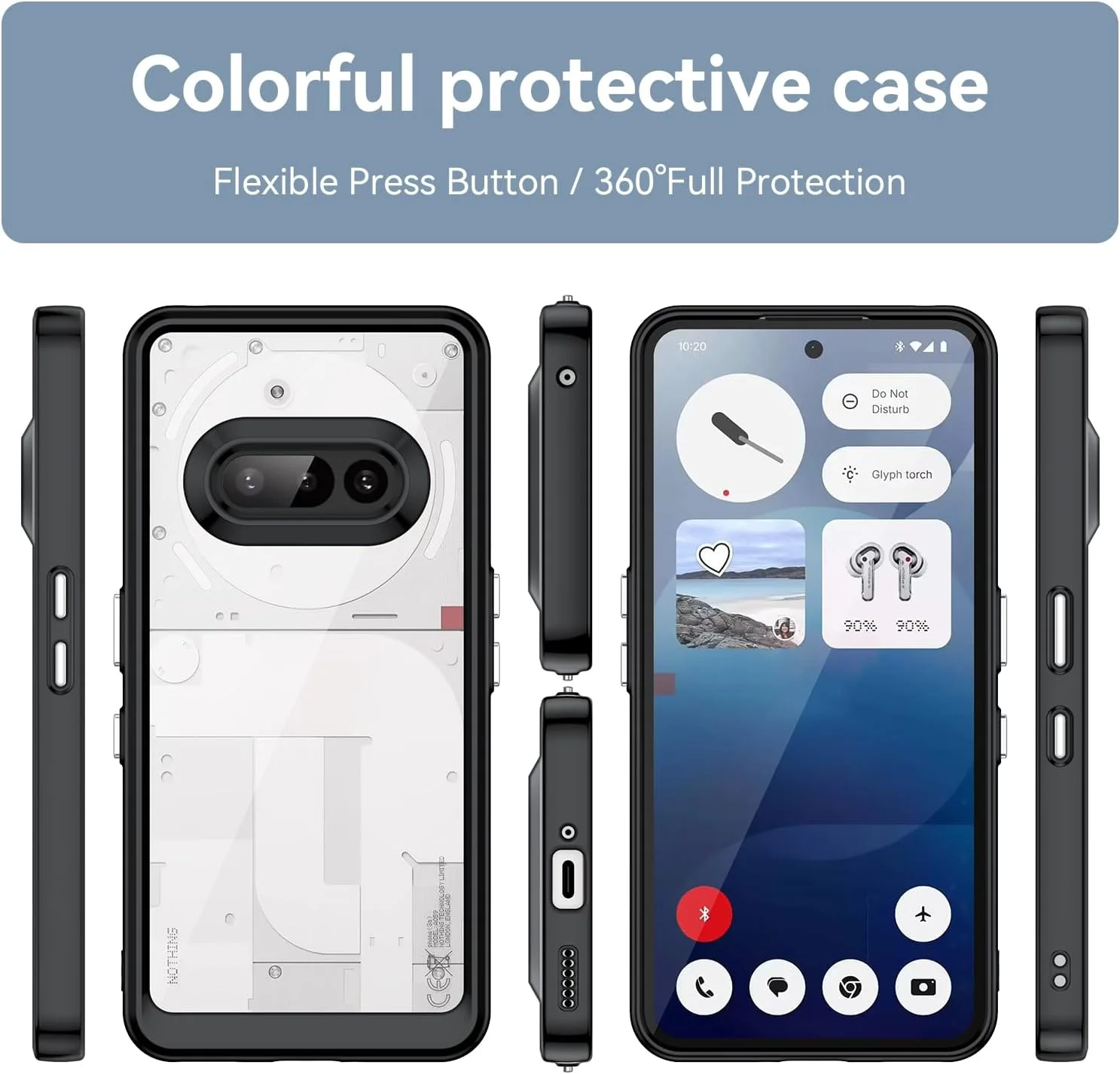 کاور گوشی ناتینگ فون 3A، کاور ضربه گیر شفاف، پشت PC ضد خش، شفافیت HD، کاور برای ناتینگ فون 3A مدل Case-01 کاور گوشی ناتینگ فون 3A، کاور ضربه گیر شفاف، پشت PC ضد خش، شفافیت HD، کاور برای ناتینگ فون 3A مدل Case-01