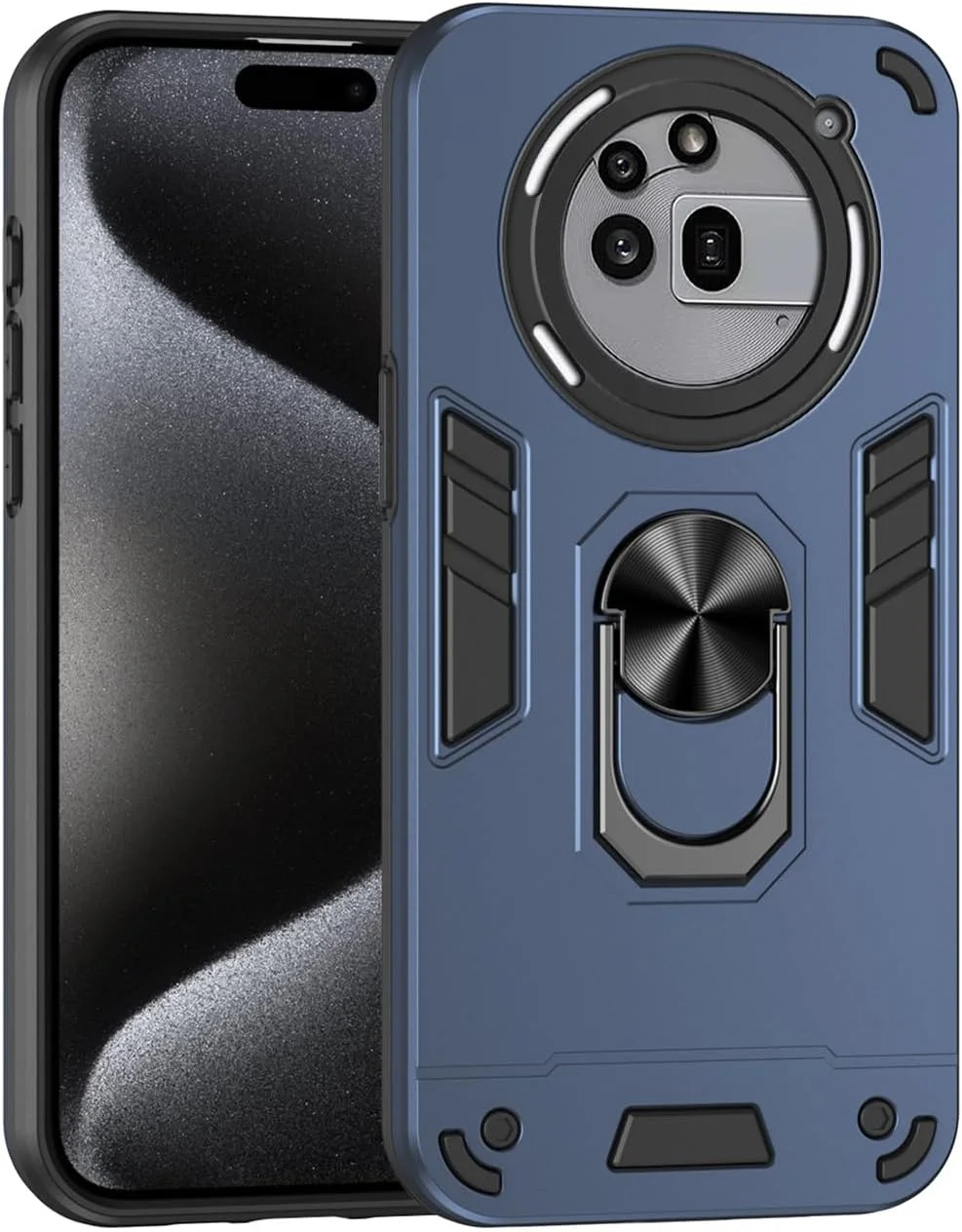 کاور محافظ گوشی ناتینگ فون (3a) پرو، ضد ضربه، PC سخت، سیلیکون، سپر TPU، محافظت نظامی، استند انگشتی 360 درجه، پوشش زرهی تقویت شده (آبی)