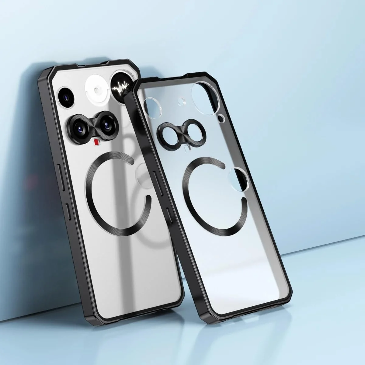 قاب مغناطیسی Gruattreay برای Nothing Phone (3)، فریم آلیاژی کشویی با پوشش پشتی مات و نیمه شفاف ضد اثر انگشت، پشتیبانی از شارژ بی‌سیم (مشکی)