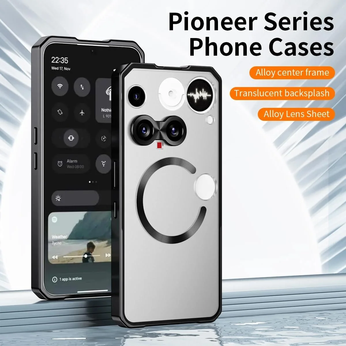 قاب مغناطیسی Gruattreay برای Nothing Phone (3)، فریم آلیاژی کشویی با پوشش پشتی مات و نیمه شفاف ضد اثر انگشت، پشتیبانی از شارژ بیسیم (مشکی) قاب مغناطیسی Gruattreay برای Nothing Phone (3)، فریم آلیاژی کشویی با پوشش پشتی مات و نیمه شفاف ضد اثر انگشت، پشتیبانی از شارژ بیسیم (مشکی)