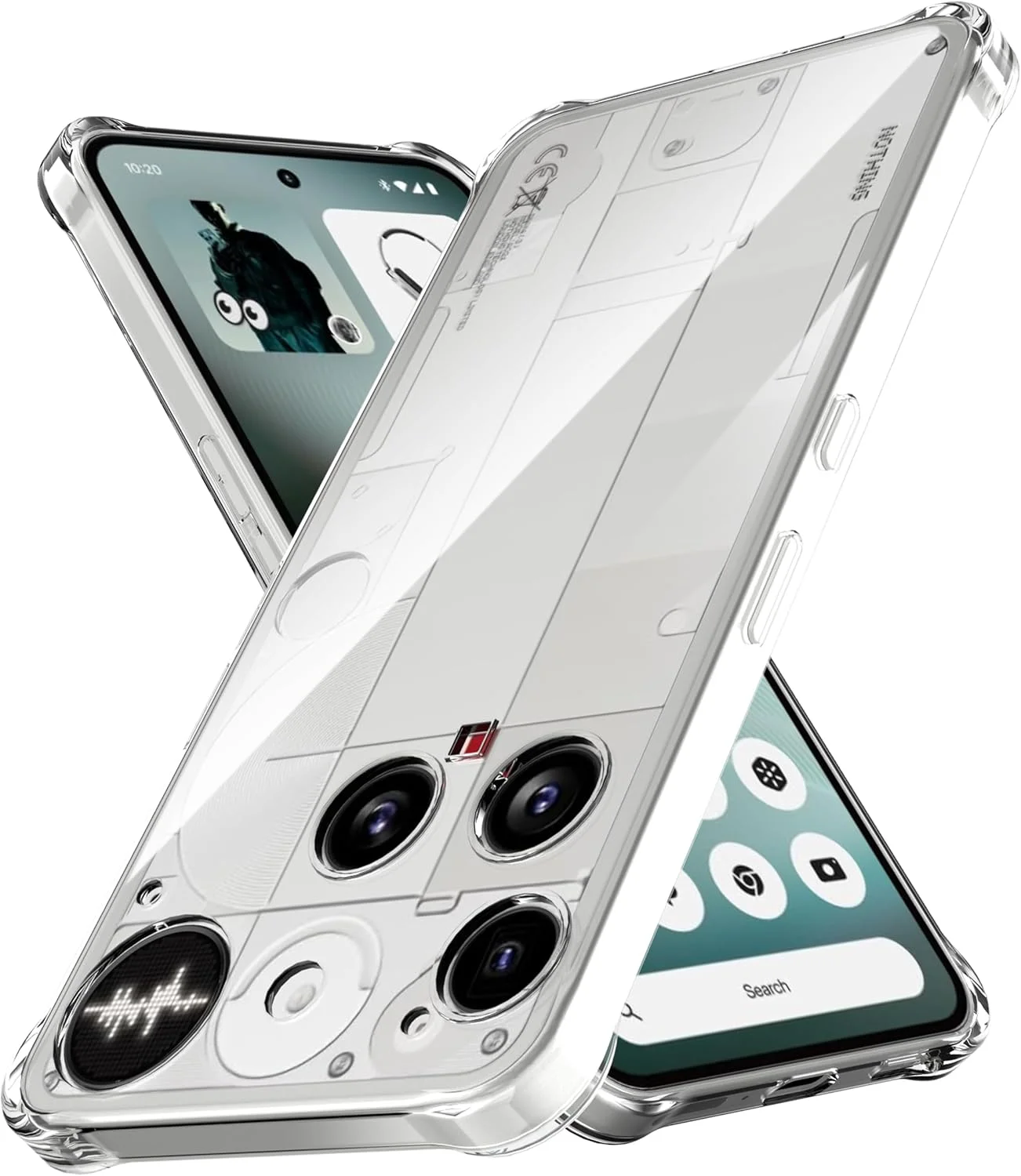 کاور TPU آنووکوا برای ناتینگ فون 3 / ناتینگ فون (3)، کاور شفاف با محافظ لنز دوربین داخلی، کاور پشتی محافظ نازک و شفاف، بامپر نرم و انعطاف پذیر، کاور سیلیکونی هایبرید