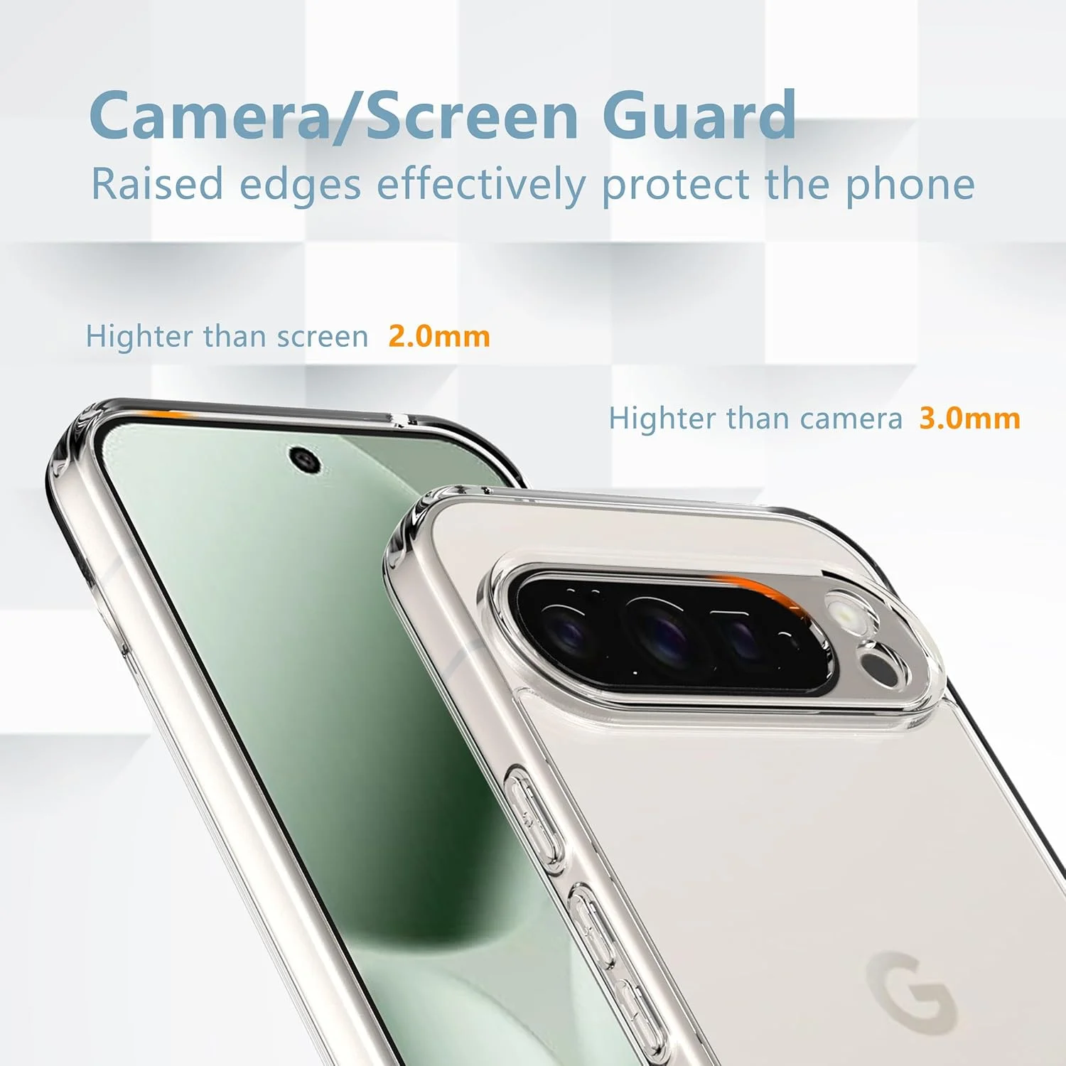 کاور آنووکوا برای گوگل پیکسل 10 پرو ایکس ال به همراه 2 عدد محافظ صفحه نمایش، کاور باریک ترکیبی از جنس TPU و PC اکریلیک، ضد زردی، محافظ کریستالی شفاف و سخت، ضد ضربه