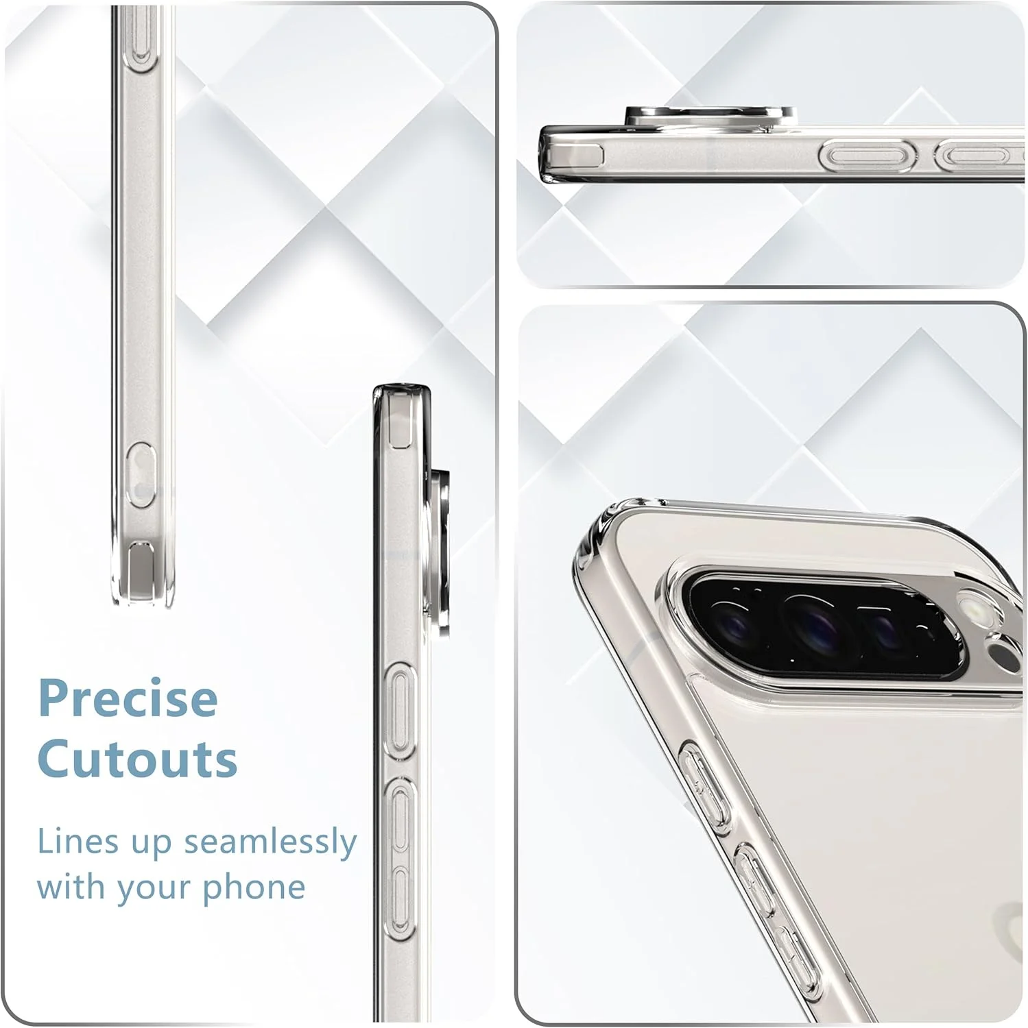 کاور آنووکوا برای گوگل پیکسل 10 پرو ایکس ال به همراه 2 عدد محافظ صفحه نمایش، کاور باریک ترکیبی از جنس TPU و PC اکریلیک، ضد زردی، محافظ کریستالی شفاف و سخت، ضد ضربه