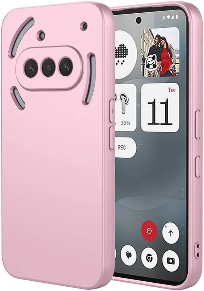 کاور سیلیکونی بسیار نازک و نرم ژله ای SEAHAI با طراحی ایربگ ضد ضربه و روکش مات شیک TPU - صورتی، مناسب برای ناتینگ فون (3a)