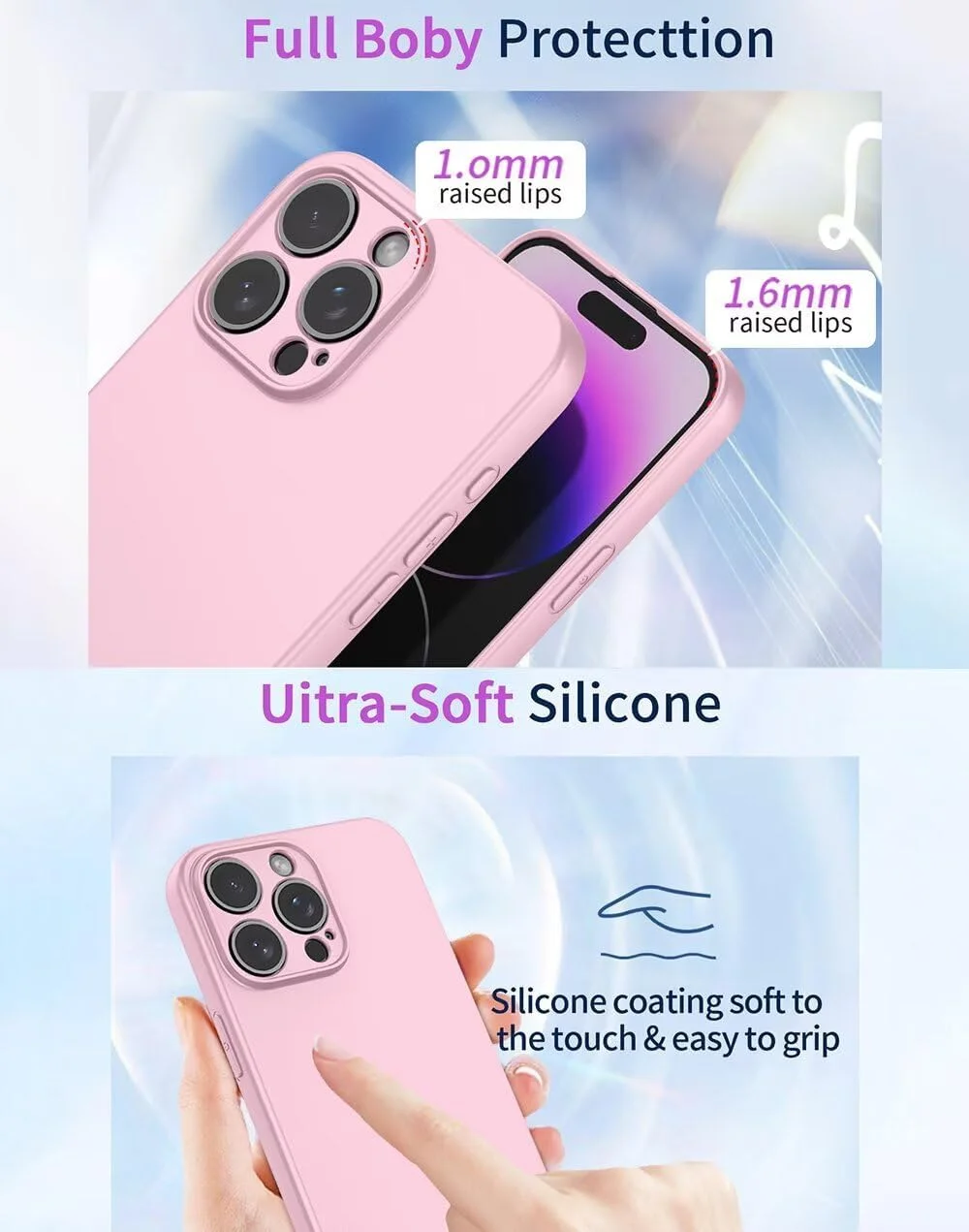 کاور سیلیکونی بسیار نازک و نرم ژله ای SEAHAI با طراحی ایربگ ضد ضربه و روکش مات شیک TPU - صورتی، مناسب برای ناتینگ فون (3a)