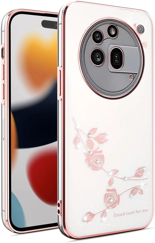 کاور گوشی ناتینگ فون (3a) طرح گلدار زیبا، دخترانه، شفاف، باریک، سیلیکونی نرم، مقاوم در برابر ضربه - صورتی