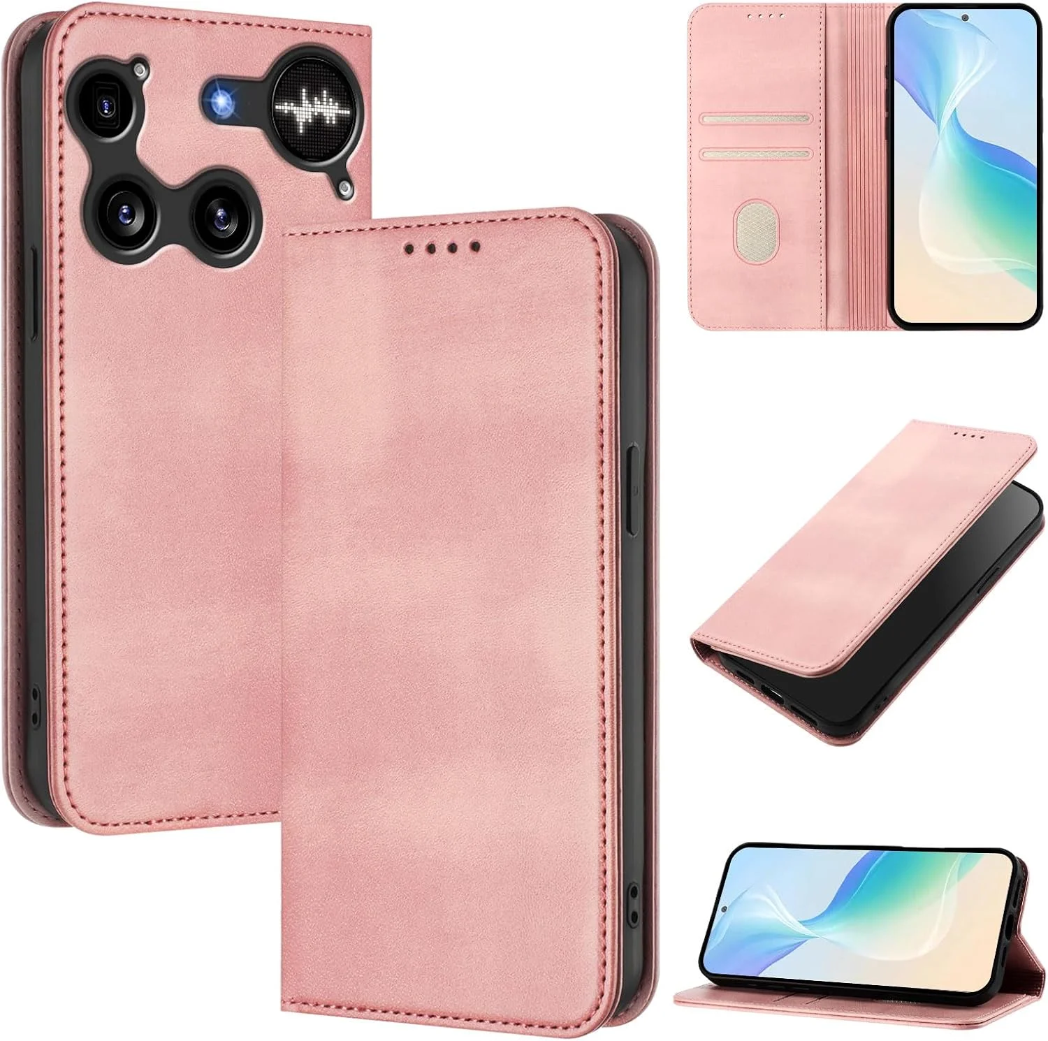 کیف پول چرمی و TPU پریمیوم HAOYE برای تلفن Nothing Phone (3) با جای کارت/ مسدود کننده RFID/ بست مغناطیسی/ عملکرد استند - صورتی کیف پول چرمی و TPU پریمیوم HAOYE برای تلفن Nothing Phone (3) با جای کارت/ مسدود کننده RFID/ بست مغناطیسی/ عملکرد استند - صورتی