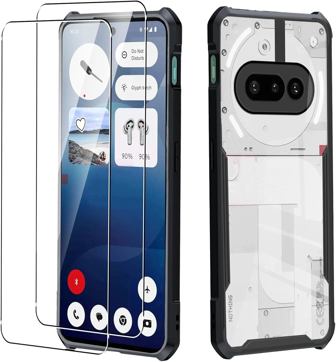 کاور محافظ گوشی ناتینگ فون 3a، کاور پشتی آکریلیک سخت و ضربه گیر TPU بسیار شفاف و ضد زردی، محافظت سبک وزن در برابر افتادن، محافظ سخت شفاف به همراه 2 محافظ صفحه شیشه ای حرارت دیده کاور محافظ گوشی ناتینگ فون 3a، کاور پشتی آکریلیک سخت و ضربه گیر TPU بسیار شفاف و ضد زردی، محافظت سبک وزن در برابر افتادن، محافظ سخت شفاف به همراه 2 محافظ صفحه شیشه ای حرارت دیده