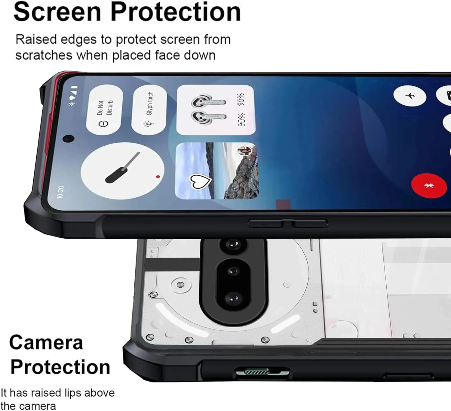 کاور محافظ گوشی ناتینگ فون 3a، کاور پشتی آکریلیک سخت و ضربه گیر TPU بسیار شفاف و ضد زردی، محافظت سبک وزن در برابر افتادن، محافظ سخت شفاف به همراه 2 محافظ صفحه شیشه ای حرارت دیده کاور محافظ گوشی ناتینگ فون 3a، کاور پشتی آکریلیک سخت و ضربه گیر TPU بسیار شفاف و ضد زردی، محافظت سبک وزن در برابر افتادن، محافظ سخت شفاف به همراه 2 محافظ صفحه شیشه ای حرارت دیده