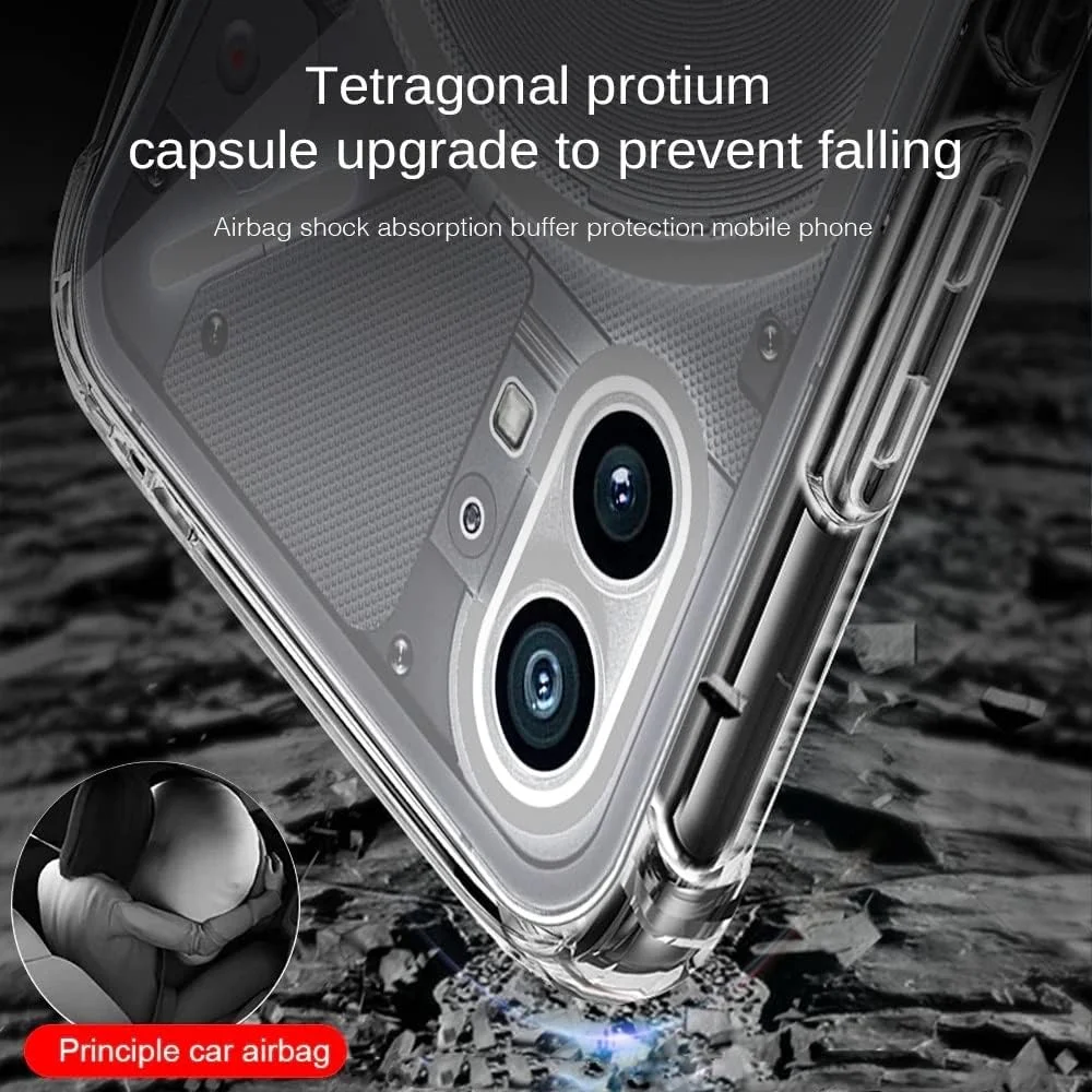 کاور محافظ گوشی ناتینگ فون 1 مدل ایربگ با محافظت فوق العاده، نرم و شفاف به همراه محافظ دوربین کاور محافظ گوشی ناتینگ فون 1 مدل ایربگ با محافظت فوق العاده، نرم و شفاف به همراه محافظ دوربین