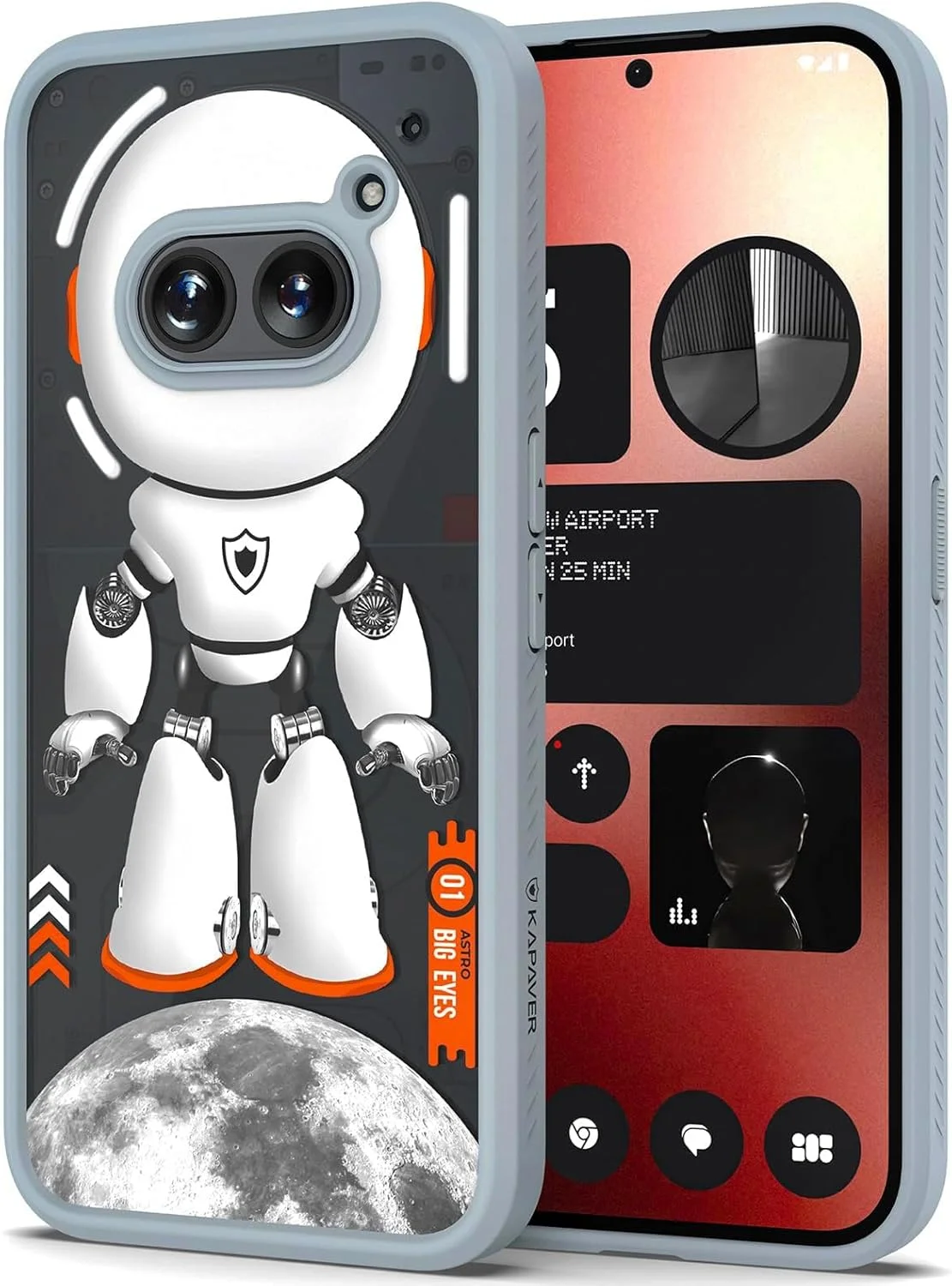 کاور پشتی پلی کربنات Kapaver Astro Big Eyes مناسب برای Nothing Phone 2A 5G (خاکستری فضایی)