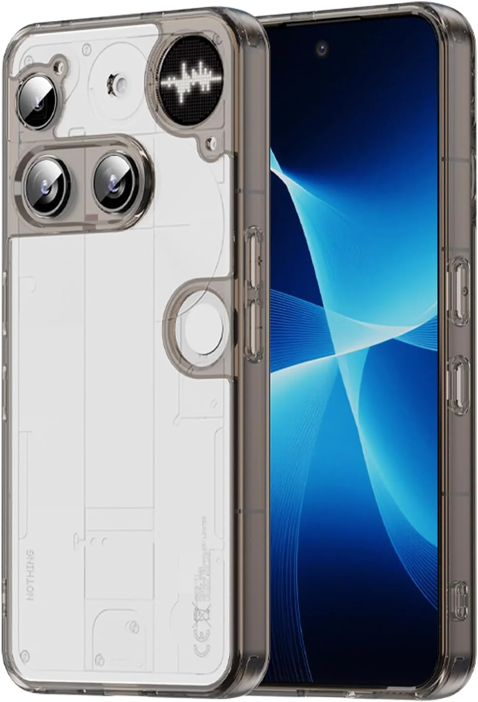 کاور گوشی ناتینگ فون 3 – کاور شفاف PC+TPU ضد زردی، ضد ضربه، محافظت ضد خش، باریک (مشکی)