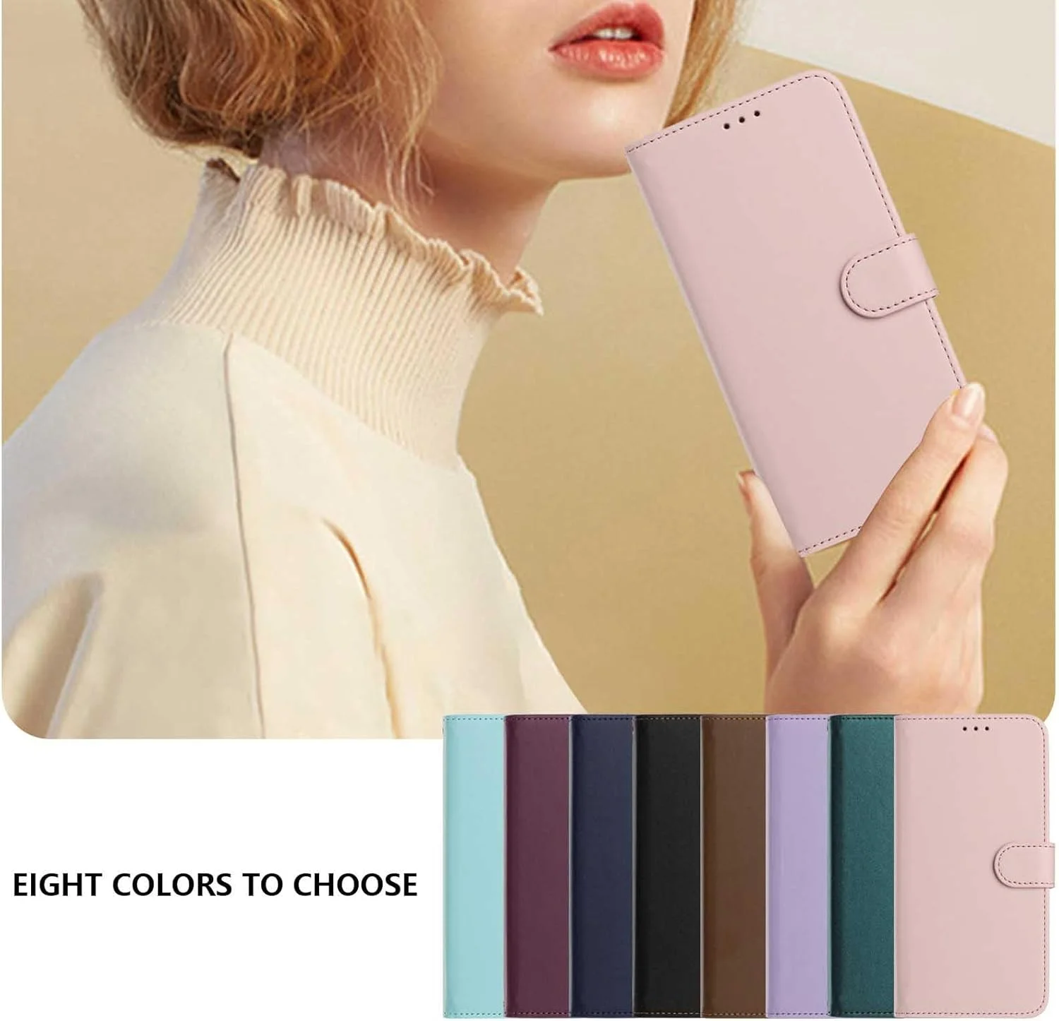 کیف چرمی HAOYE برای تلفن ناتینگ (3) با پوشش کیف پول - قاب مغناطیسی، اسلات کارت و بند دستی، و سپر پایه برای محافظت کامل - مشکی