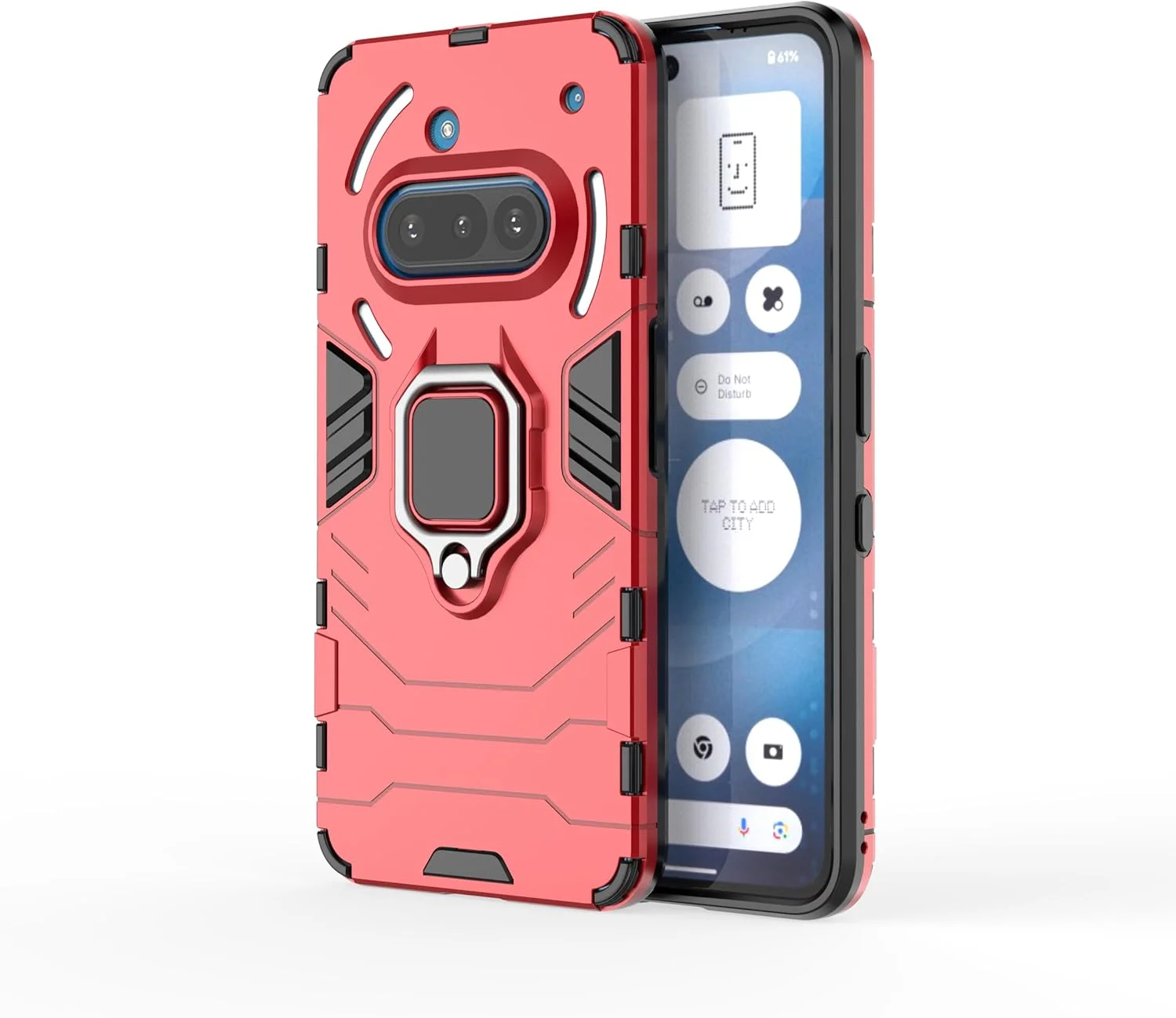 قاب محافظ گوشی ناتینگ فون 3a، کاور زرهی دولایه تقویت شده ضد ضربه با استند حلقه ای چرخش 360 درجه برای ناتینگ فون 3a. قرمز HB قاب محافظ گوشی ناتینگ فون 3a، کاور زرهی دولایه تقویت شده ضد ضربه با استند حلقه ای چرخش 360 درجه برای ناتینگ فون 3a. قرمز HB