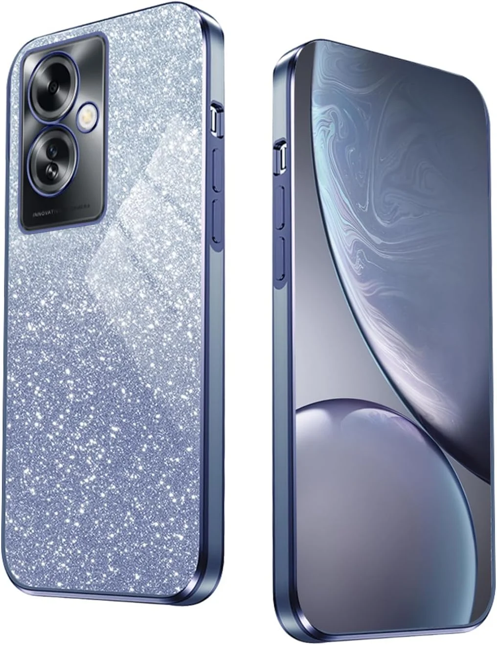 قاب محافظ گوشی ناتینگ فون (3) هاویه، باریک، سیلیکونی TPU با فریم آبکاری شده، ضد خش، ضد ضربه، با برچسب درخشان. آبی