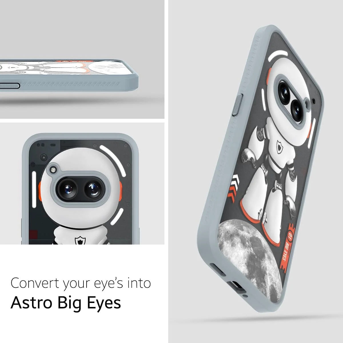 کاور پشتی پلی کربنات Kapaver Astro Big Eyes مناسب برای Nothing Phone 2A 5G (خاکستری فضایی)