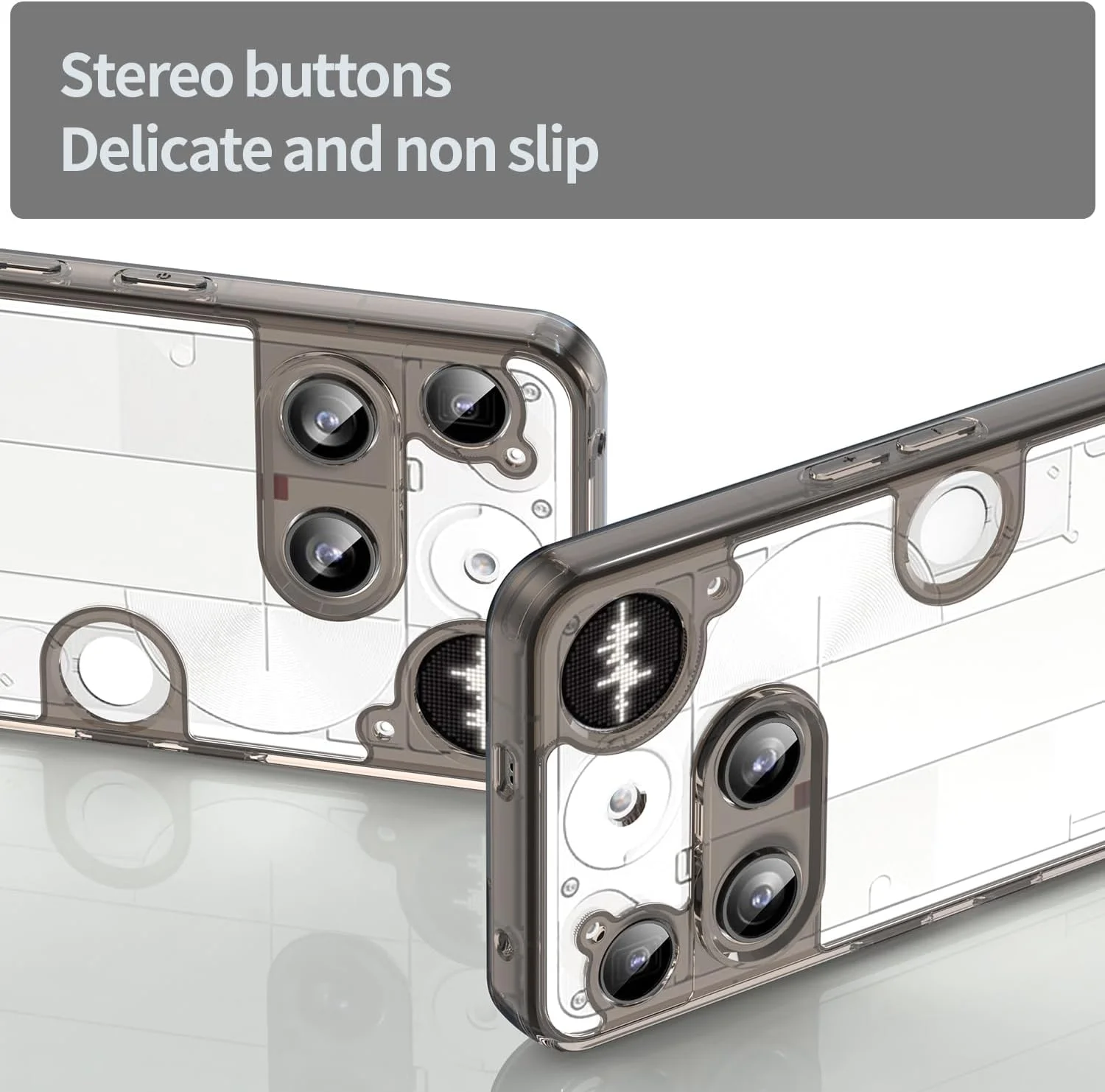 کاور گوشی ناتینگ فون 3 – کاور شفاف PC+TPU ضد زردی، ضد ضربه، محافظت ضد خش، باریک (مشکی)