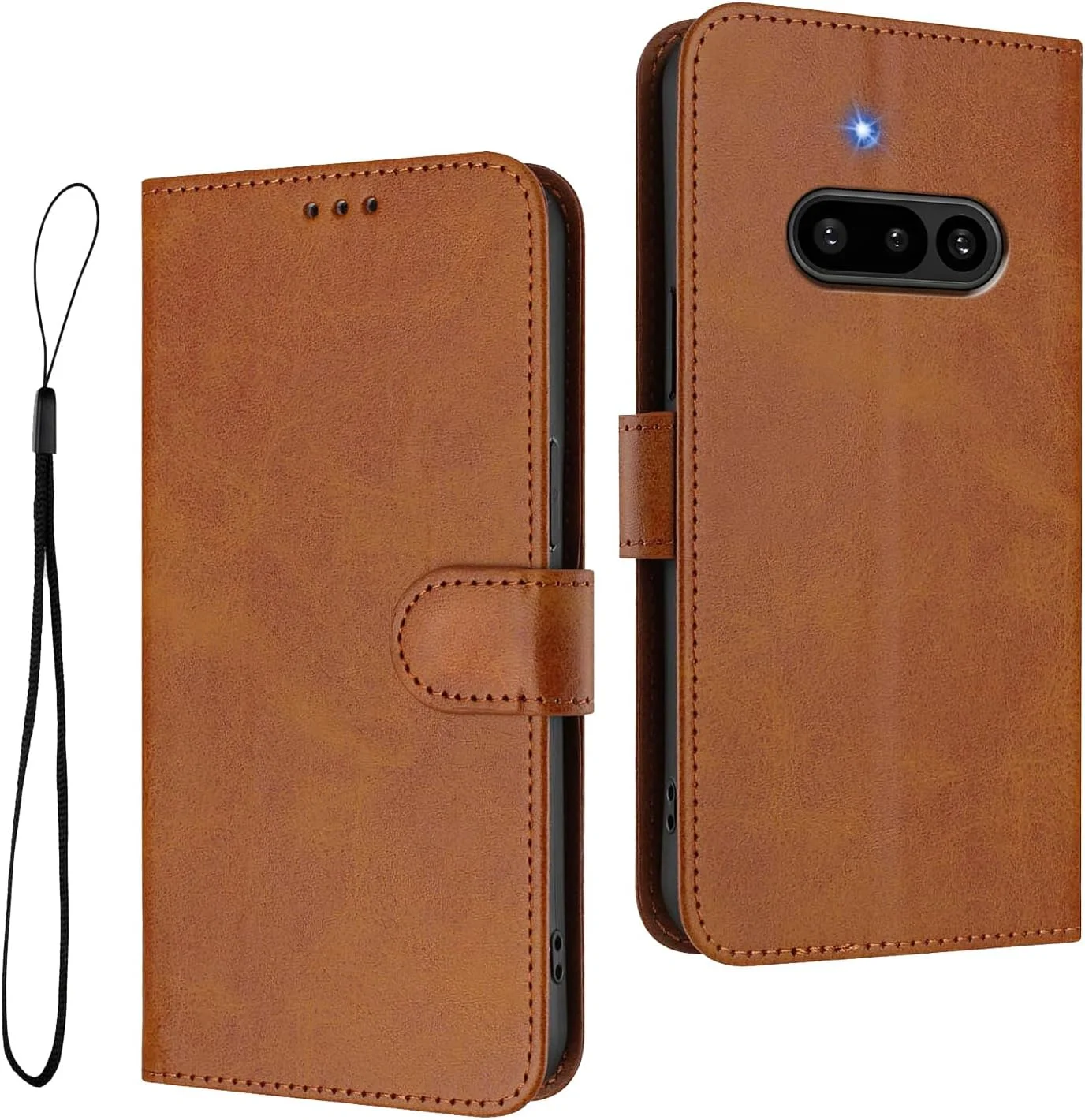 کیف های پریمیوم Haoye برای تلفن (3A)، کیف پول دار، ضد ضربه، محافظ RFID و استند تاشو - قهوه ای