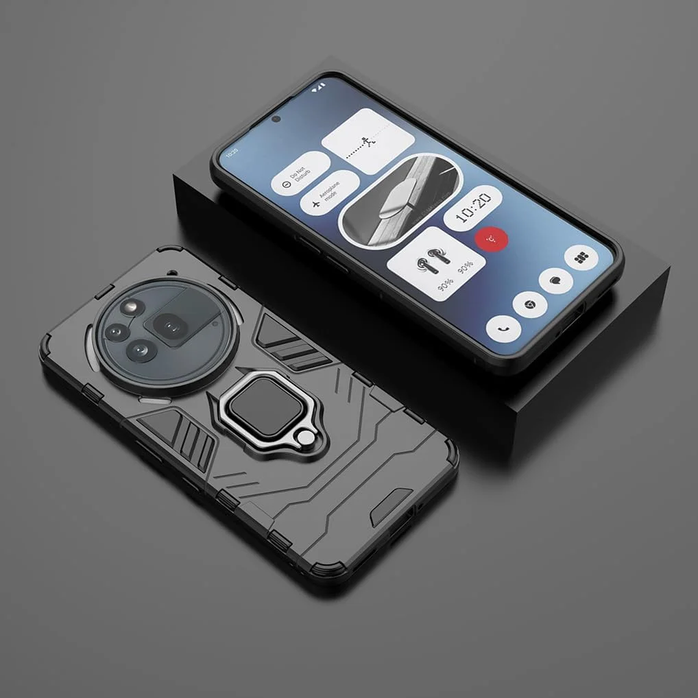 کاور محافظ دو لایه 강화된 سپر TPU سیلیکونی ضد ضربه SEAHAI برای Nothing Phone (3a) Pro، کاور محافظ زرهی با پایه ارتقا یافته - مشکی کاور محافظ دو لایه 강화된 سپر TPU سیلیکونی ضد ضربه SEAHAI برای Nothing Phone (3a) Pro، کاور محافظ زرهی با پایه ارتقا یافته - مشکی