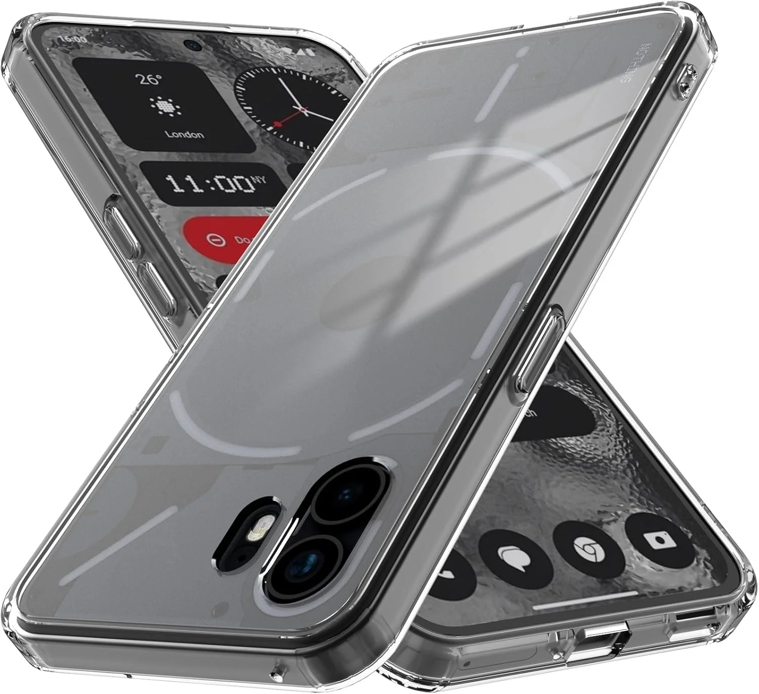 قاب سخت شفاف YESARMOR برای ناتینگ فون 2، ضد زردی، ضد ضربه، ضد خش، پشت PC سخت، پوشش محافظ مات نیمه شفاف گوشی