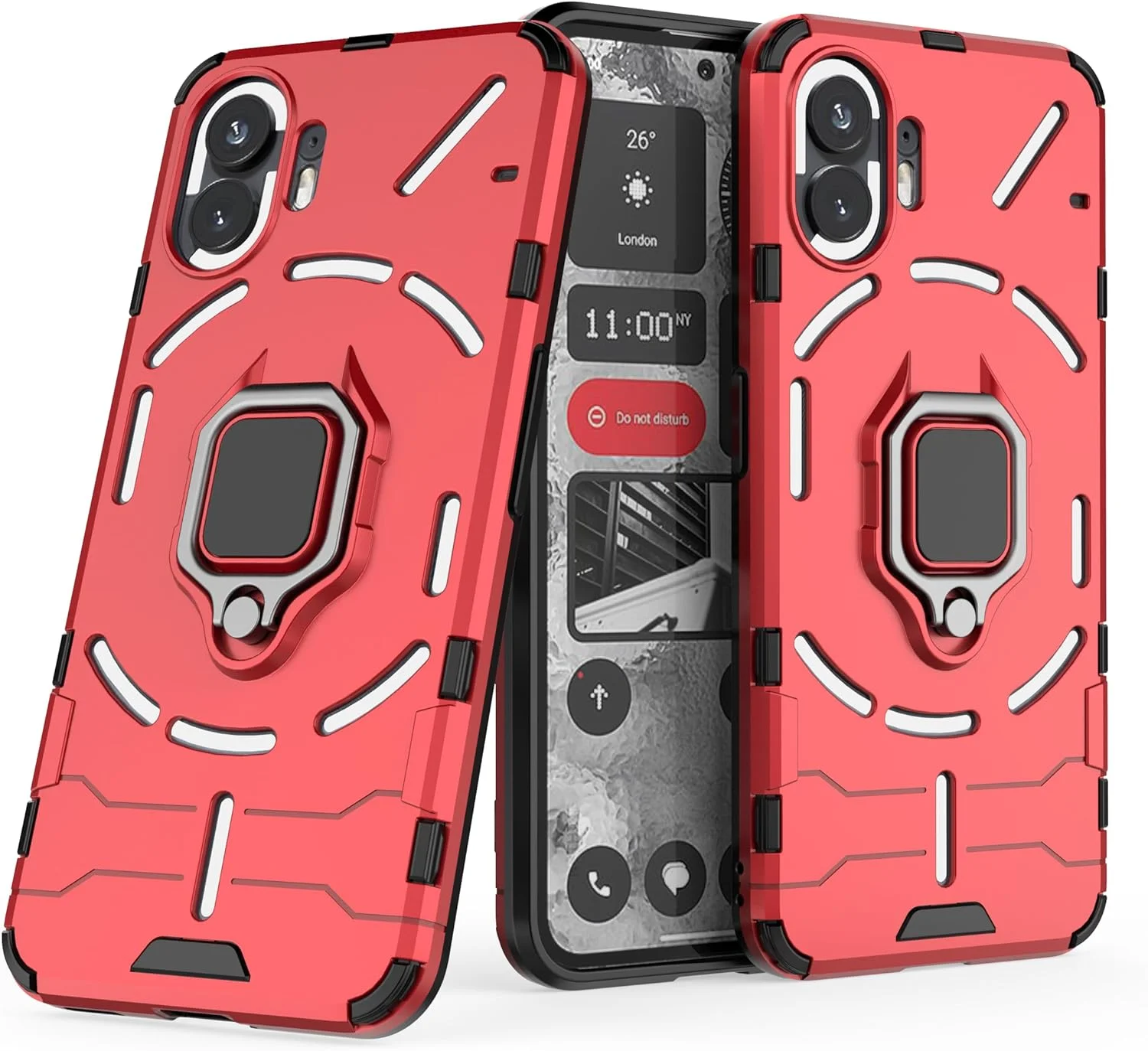 قاب گوشی BAIDIYU برای گوشی ناتینگ فون 2، ضد ضربه، دارای پایه، مقاوم در برابر افتادن، طراحی دو لایه TPU + PC، قاب گوشی برای گوشی ناتینگ فون 2 (قرمز) قاب گوشی BAIDIYU برای گوشی ناتینگ فون 2، ضد ضربه، دارای پایه، مقاوم در برابر افتادن، طراحی دو لایه TPU + PC، قاب گوشی برای گوشی ناتینگ فون 2 (قرمز)