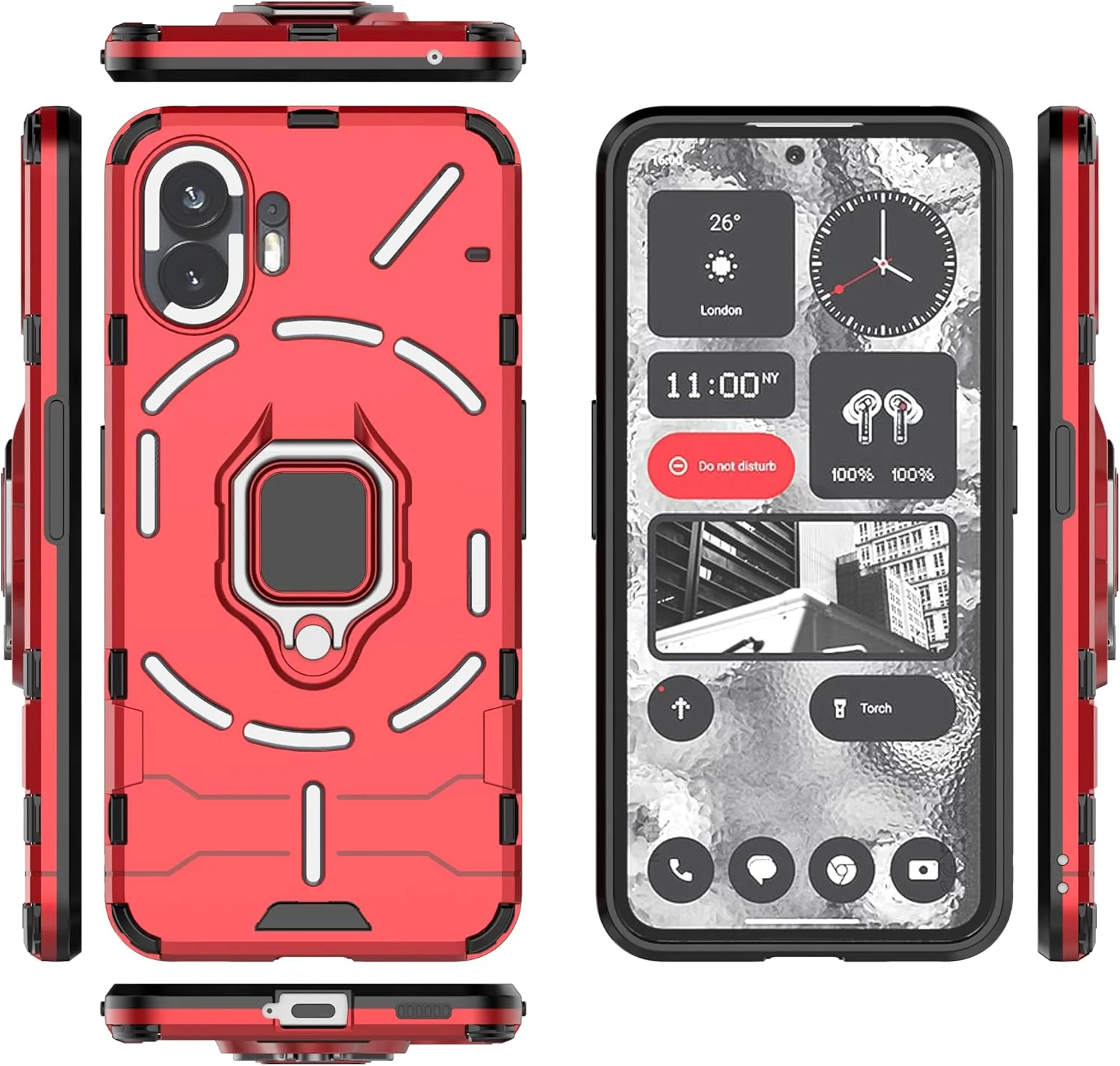 قاب گوشی BAIDIYU برای گوشی ناتینگ فون 2، ضد ضربه، دارای پایه، مقاوم در برابر افتادن، طراحی دو لایه TPU + PC، قاب گوشی برای گوشی ناتینگ فون 2 (قرمز) قاب گوشی BAIDIYU برای گوشی ناتینگ فون 2، ضد ضربه، دارای پایه، مقاوم در برابر افتادن، طراحی دو لایه TPU + PC، قاب گوشی برای گوشی ناتینگ فون 2 (قرمز)