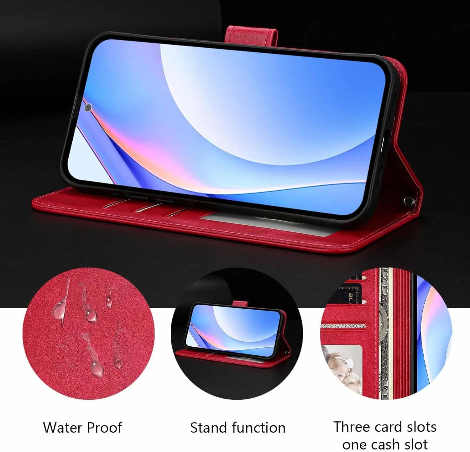 کیف های پریمیوم Haoye برای تلفن (3A)، کیف پول دار، ضد ضربه، محافظ RFID و استند تاشو - قهوه ای کیف های پریمیوم Haoye برای تلفن (3A)، کیف پول دار، ضد ضربه، محافظ RFID و استند تاشو - قهوه ای