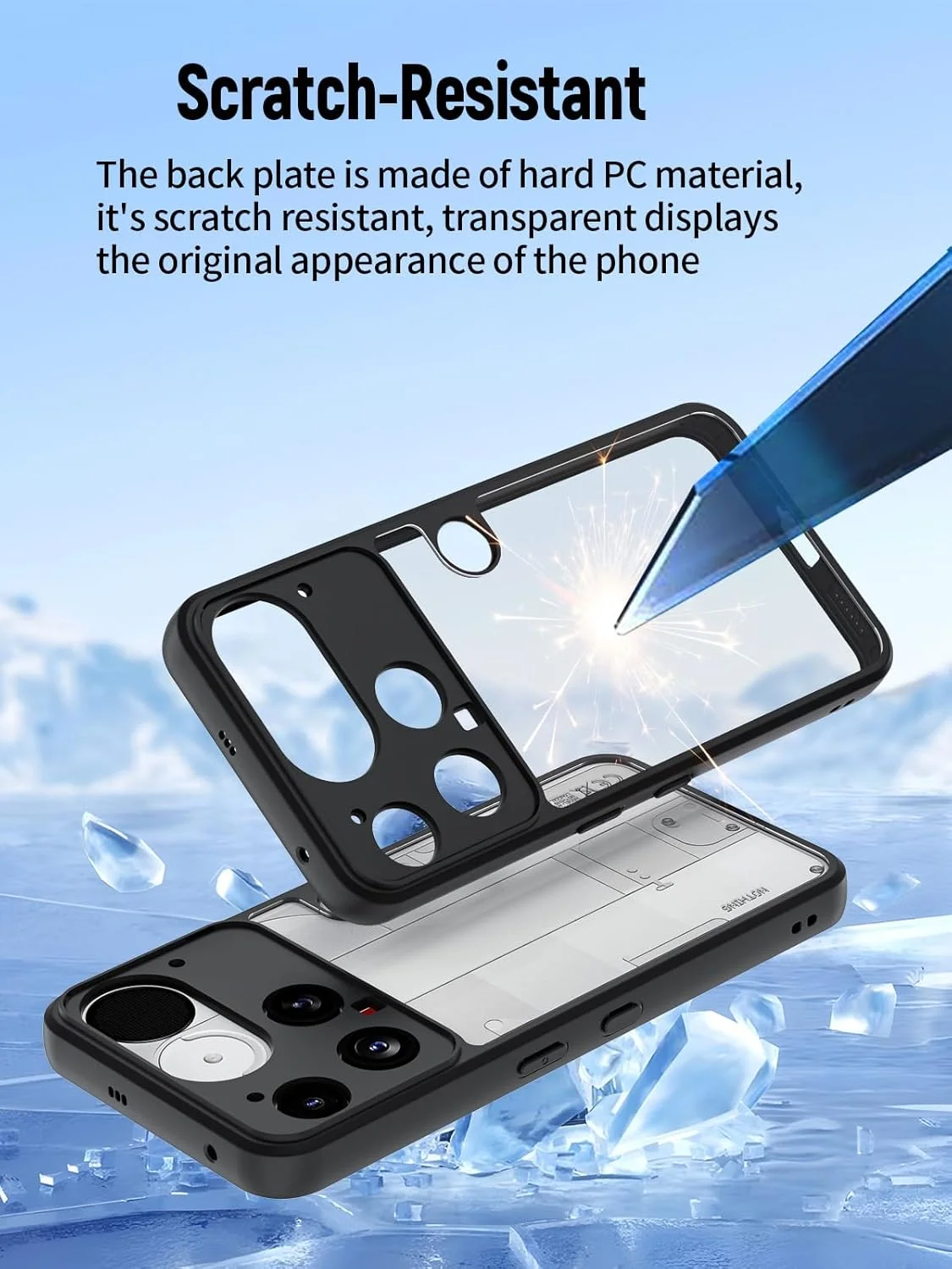 کاور محافظ گوشی موبایل FJIASTB مناسب برای ناتینگ فون (3) مدل 2025، ساخته شده از TPU انعطاف پذیر + PC سخت، ضد ضربه و ضد خش (شفاف)