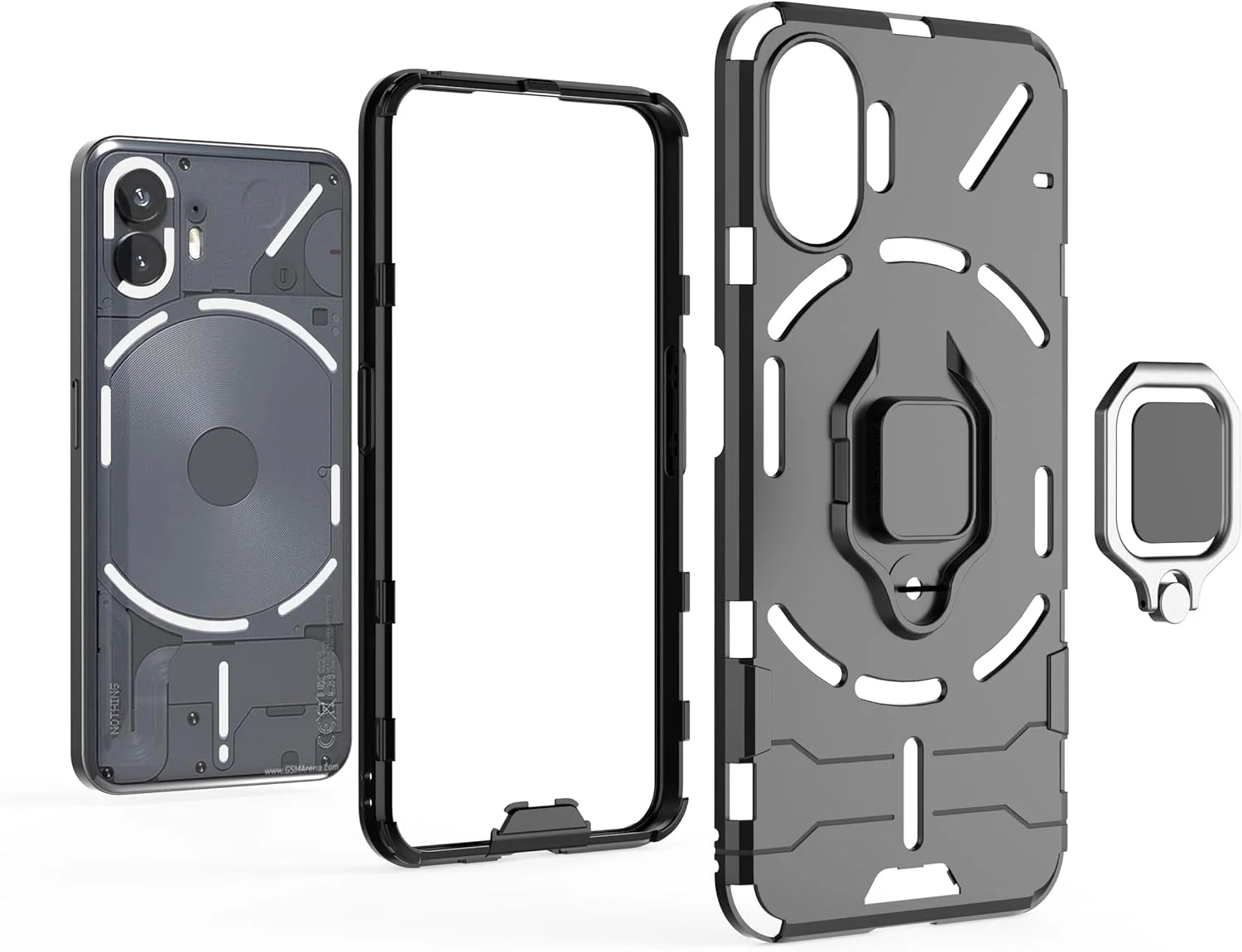 قاب گوشی BAIDIYU برای گوشی ناتینگ فون 2، ضد ضربه، دارای پایه، مقاوم در برابر افتادن، طراحی دو لایه TPU + PC، قاب گوشی برای گوشی ناتینگ فون 2 (قرمز) قاب گوشی BAIDIYU برای گوشی ناتینگ فون 2، ضد ضربه، دارای پایه، مقاوم در برابر افتادن، طراحی دو لایه TPU + PC، قاب گوشی برای گوشی ناتینگ فون 2 (قرمز)