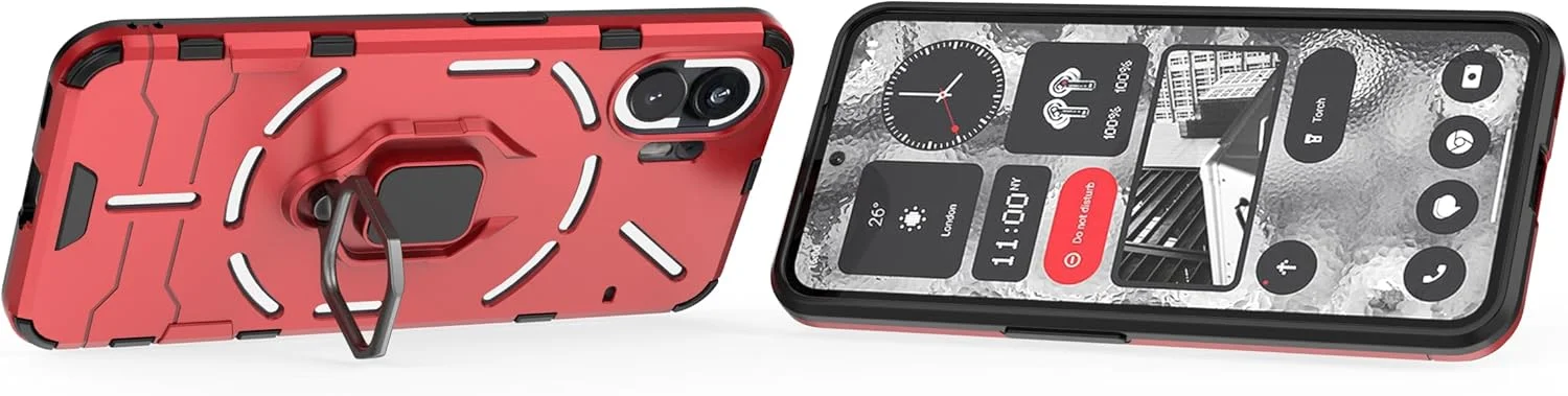 قاب گوشی BAIDIYU برای گوشی ناتینگ فون 2، ضد ضربه، دارای پایه، مقاوم در برابر افتادن، طراحی دو لایه TPU + PC، قاب گوشی برای گوشی ناتینگ فون 2 (قرمز) قاب گوشی BAIDIYU برای گوشی ناتینگ فون 2، ضد ضربه، دارای پایه، مقاوم در برابر افتادن، طراحی دو لایه TPU + PC، قاب گوشی برای گوشی ناتینگ فون 2 (قرمز)