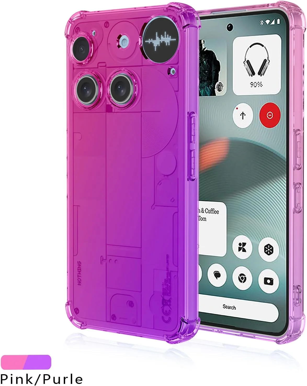 قاب گوشی هوآوی برای Nothing Phone (3)، رنگ градиент، فوق العاده نازک، شفاف، ضد لک، سیلیکونی، نرم، ضد ضربه، محافظ TPU، کاور گوشی (صورتی بنفش) قاب گوشی هوآوی برای Nothing Phone (3)، رنگ градиент، فوق العاده نازک، شفاف، ضد لک، سیلیکونی، نرم، ضد ضربه، محافظ TPU، کاور گوشی (صورتی بنفش)