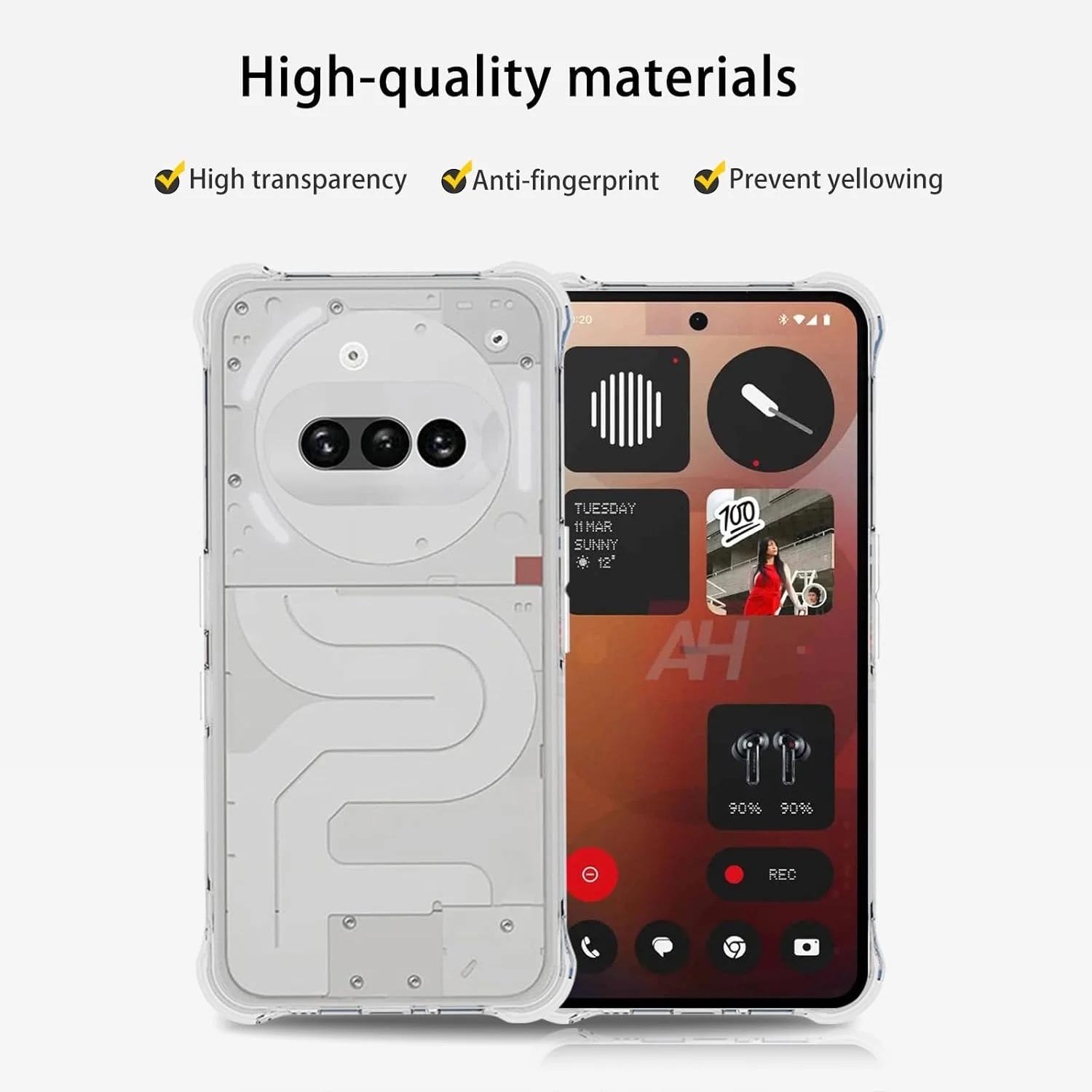 قاب محافظ نوکاجو برای ناتینگ فون (3a)، کاور محافظ گوشی، قاب محافظ TPU، عملکرد استند، براکت قابل تنظیم، کاور محافظ برای ناتینگ فون 3a (شفاف) قاب محافظ نوکاجو برای ناتینگ فون (3a)، کاور محافظ گوشی، قاب محافظ TPU، عملکرد استند، براکت قابل تنظیم، کاور محافظ برای ناتینگ فون 3a (شفاف)