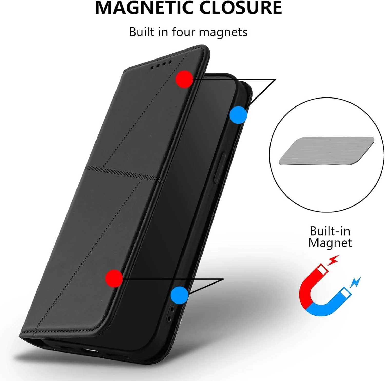 کیف چرمی پریمیوم HAOYE برای ناتینگ فون (3) با پوشش کیف پول - قاب مغناطیسی، جای کارت و استند بامپر برای محافظت کامل - بنفش