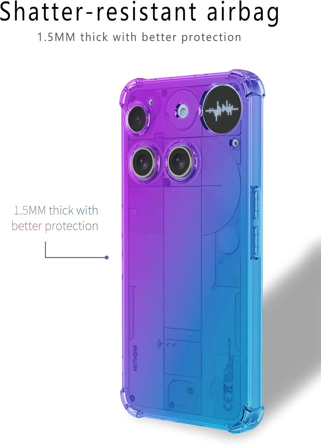 قاب گوشی هوآوی برای Nothing Phone (3)، رنگ градиент، فوق العاده نازک، شفاف، ضد لک، سیلیکونی، نرم، ضد ضربه، محافظ TPU، کاور گوشی (صورتی بنفش) قاب گوشی هوآوی برای Nothing Phone (3)، رنگ градиент، فوق العاده نازک، شفاف، ضد لک، سیلیکونی، نرم، ضد ضربه، محافظ TPU، کاور گوشی (صورتی بنفش)