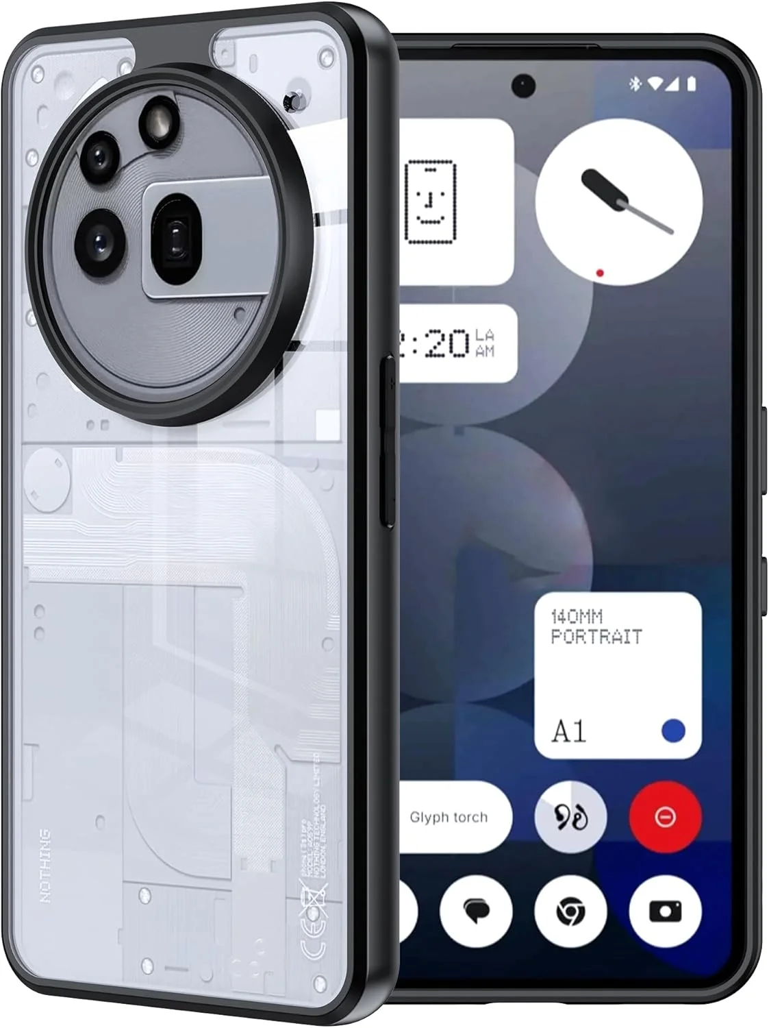 قاب محافظ گوشی ناتینگ فون (3a) پرو، ضد زردی، نیمه شفاف مات، ضد ضربه، سازگار با MagSafe (مشکی مات)