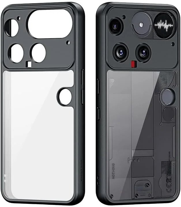 کاور شفاف گرآتری سازگار با ناتینگ فون (3)، کاور پشتی شفاف ضد اثر انگشت ضد زردی ضد ضربه PC+TPU برای ناتینگ فون 3 (2025)